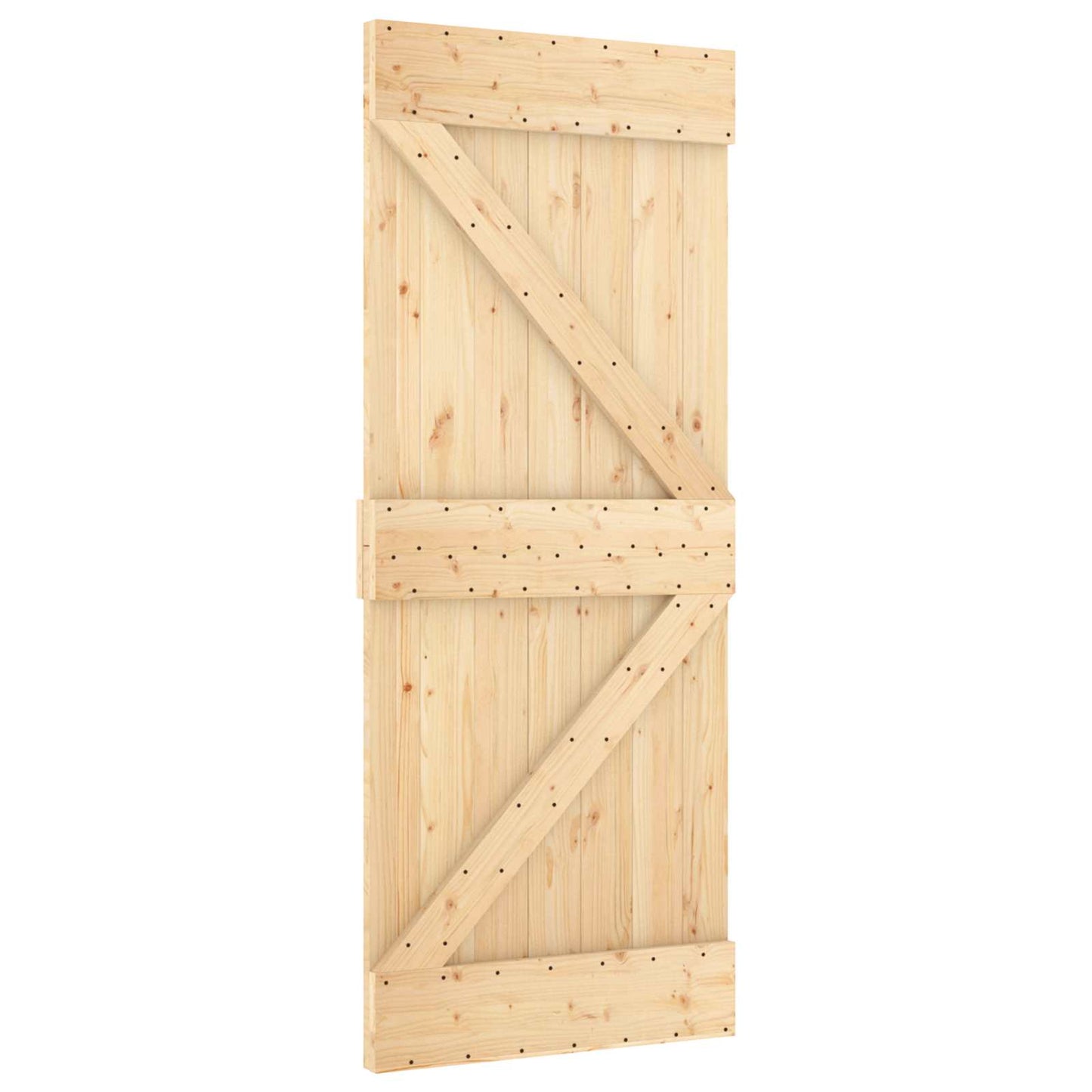 Csúszó ajtó Természetes és Fehér 85 x 210 cm Szilárd Fenyőfa