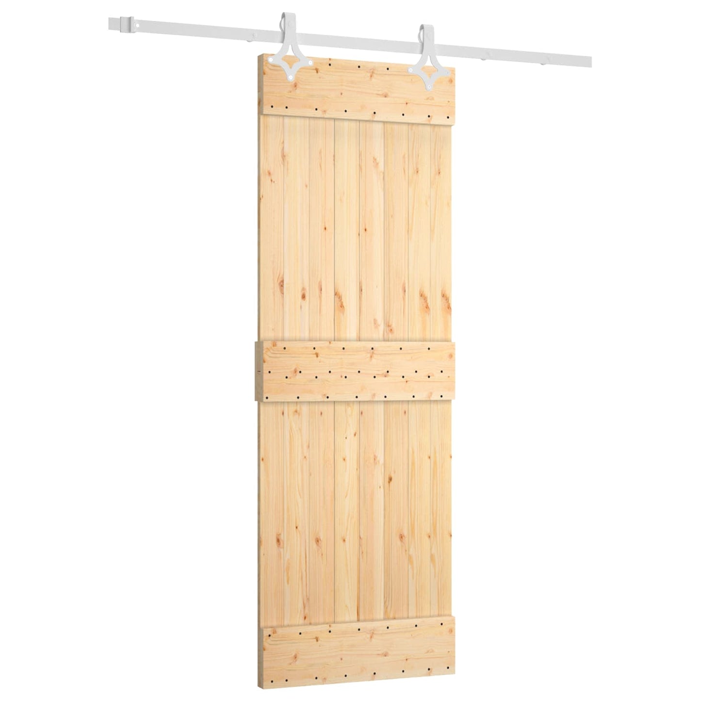 Csúszó ajtó Természetes és Fehér 70 x 210 cm Szilárd Fenyőfa