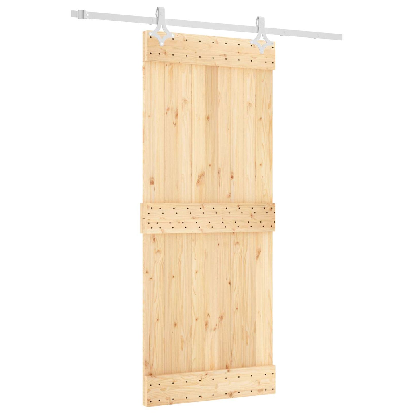 Csúszó ajtó Természetes és Fehér 85 x 210 cm Szilárd Fenyőfa