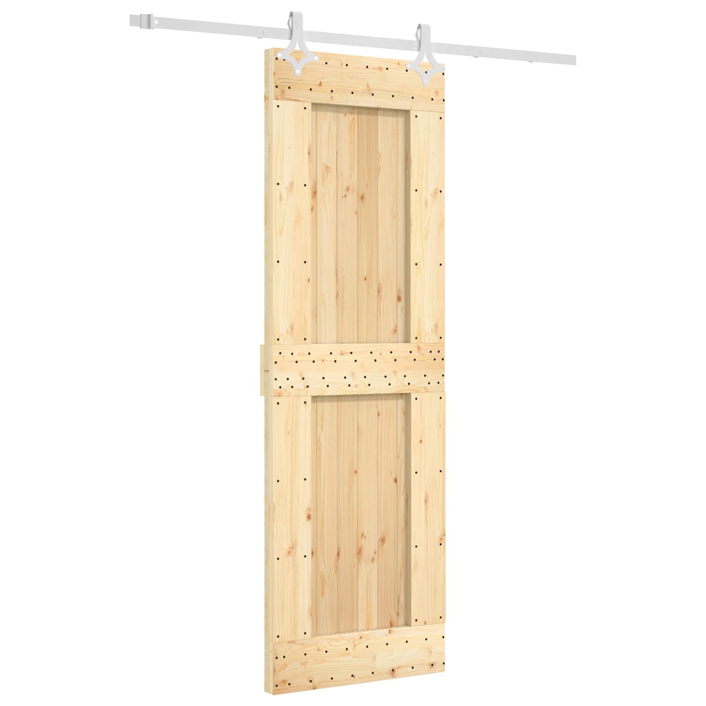 Csúszó ajtó Természetes és Fehér 70 x 210 cm Szilárd Fenyőfa