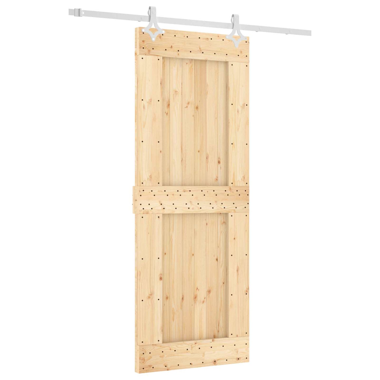 Csúszó ajtó Természetes és Fehér 80 x 210 cm Szilárd Fenyőfa