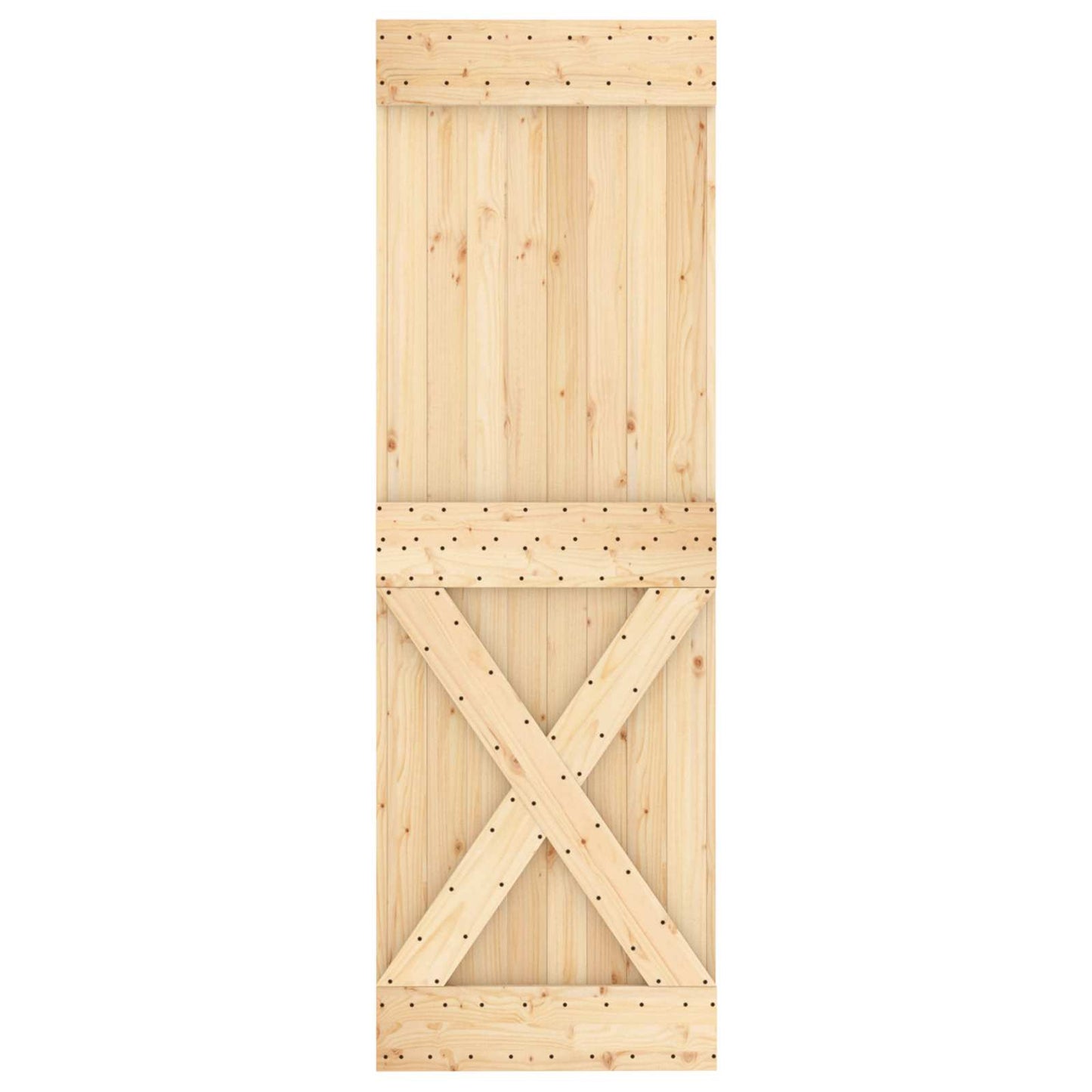 Csúszó ajtó Természetes és Fehér 70 x 210 cm Szilárd Fenyőfa