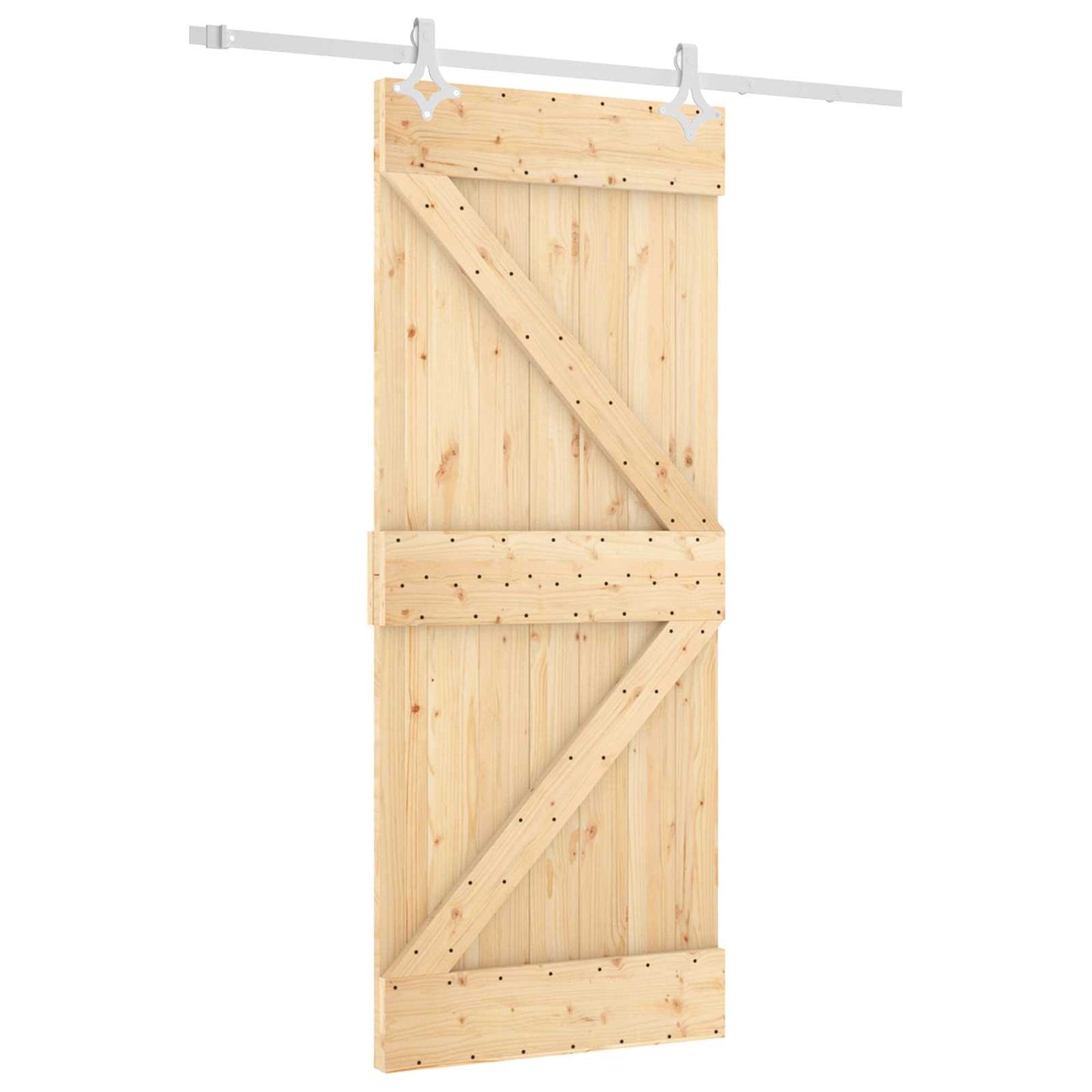 Csúszó ajtó Természetes és Fehér 85 x 210 cm Szilárd Fenyőfa