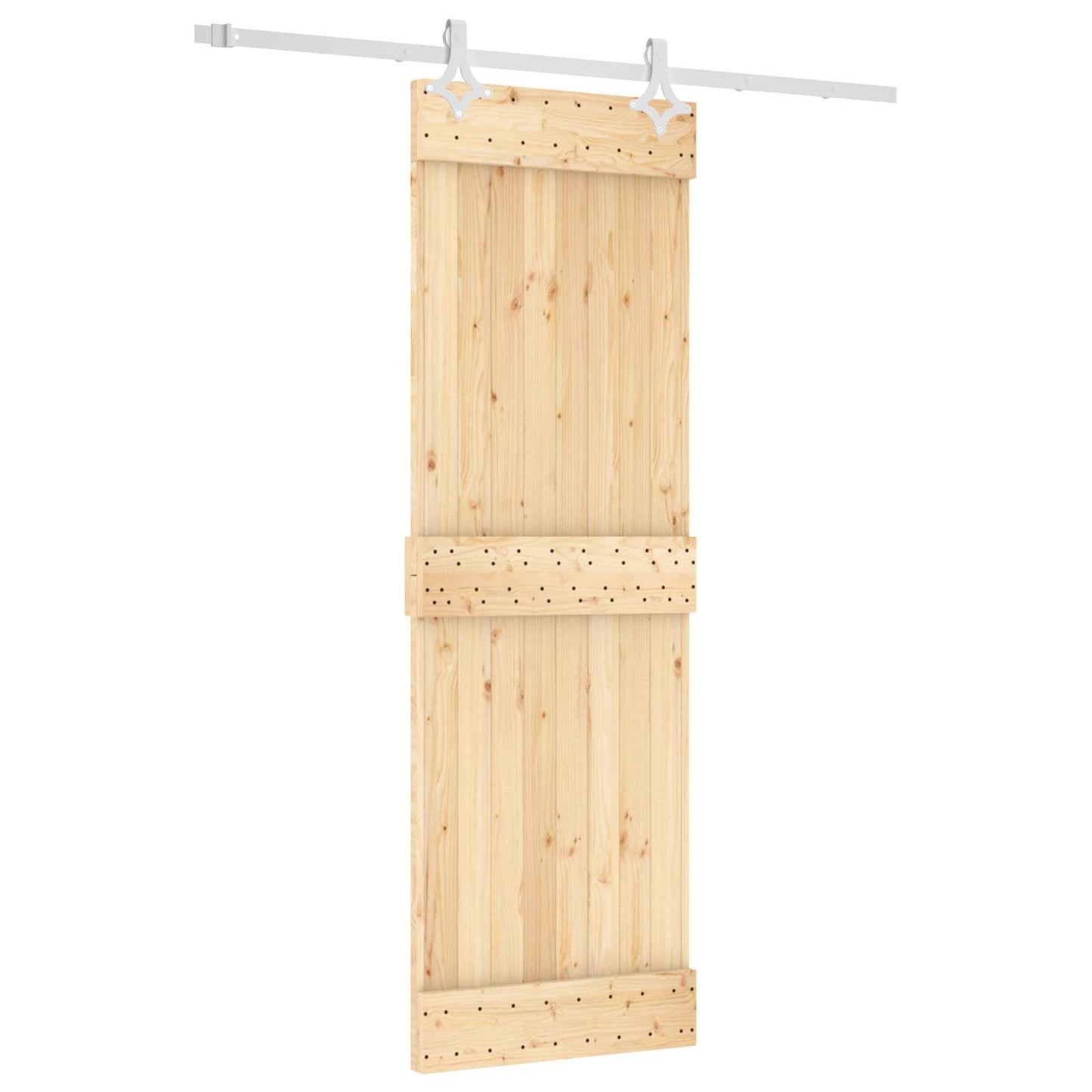 Csúszó ajtó Természetes és Fehér 70 x 210 cm Szilárd Fenyőfa
