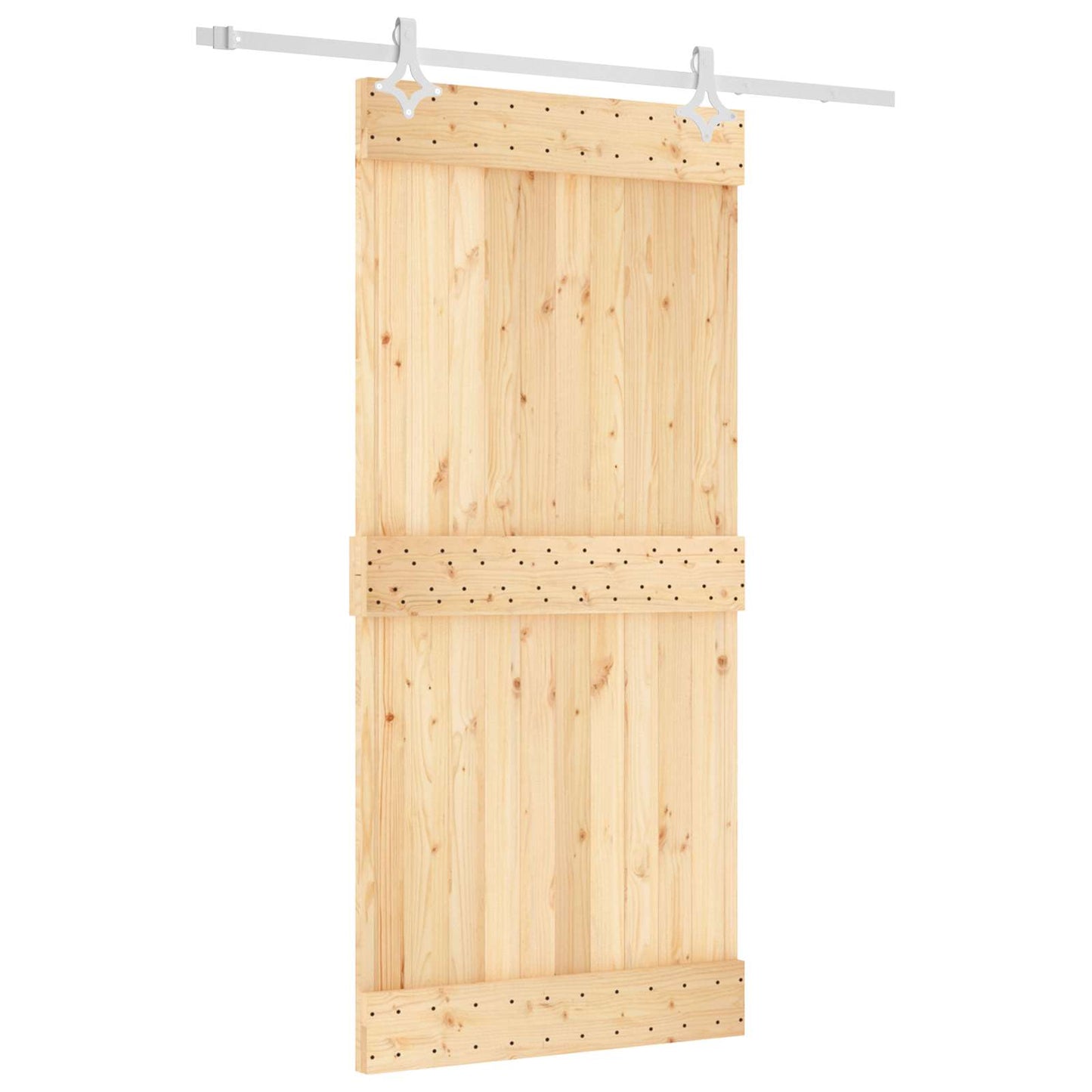 Csúszó ajtó Természetes és Fehér 95 x 210 cm Szilárd Fenyőfa