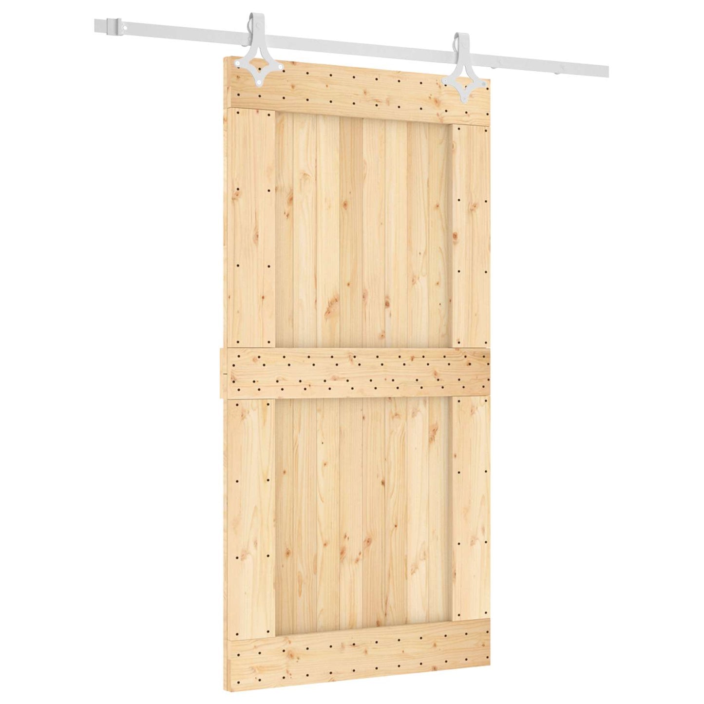 Csúszó ajtó Természetes és Fehér 100 x 210 cm Szilárd Fenyőfa