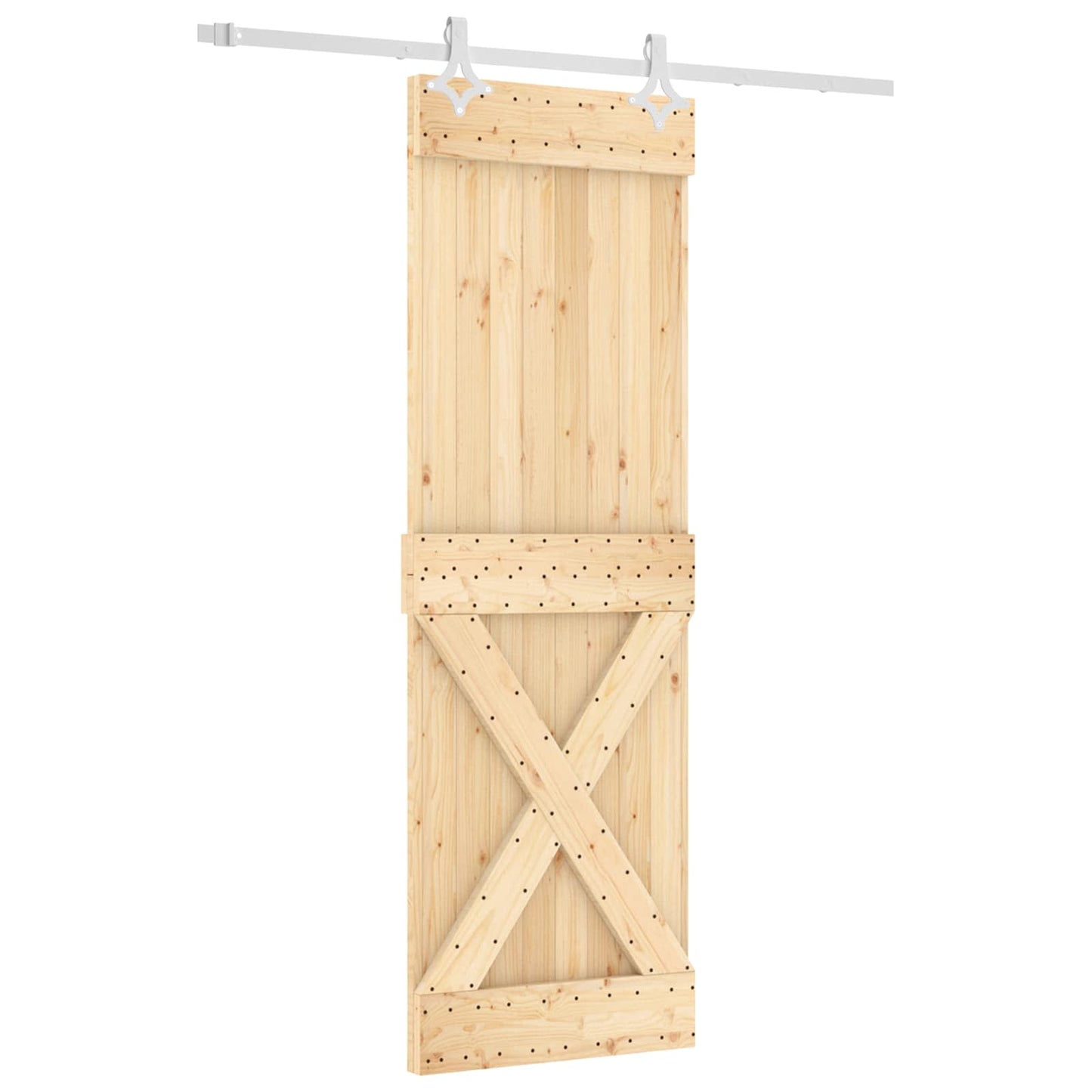 Csúszó ajtó Természetes és Fehér 70 x 210 cm Szilárd Fenyőfa