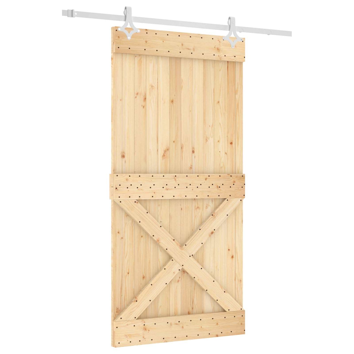 Csúszó ajtó Természetes és Fehér 100 x 210 cm Szilárd Fenyőfa