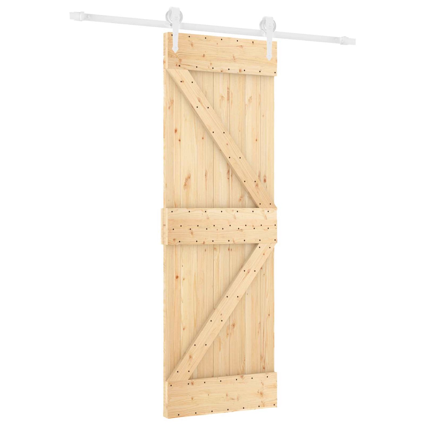 Csúszó ajtó Természetes és Fehér 70 x 210 cm Szilárd Fenyőfa