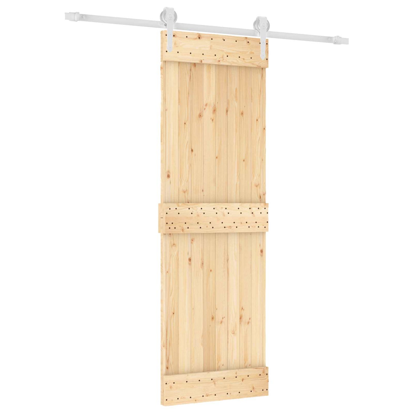 Csúszó ajtó Természetes és Fehér 70 x 210 cm Szilárd Fenyőfa