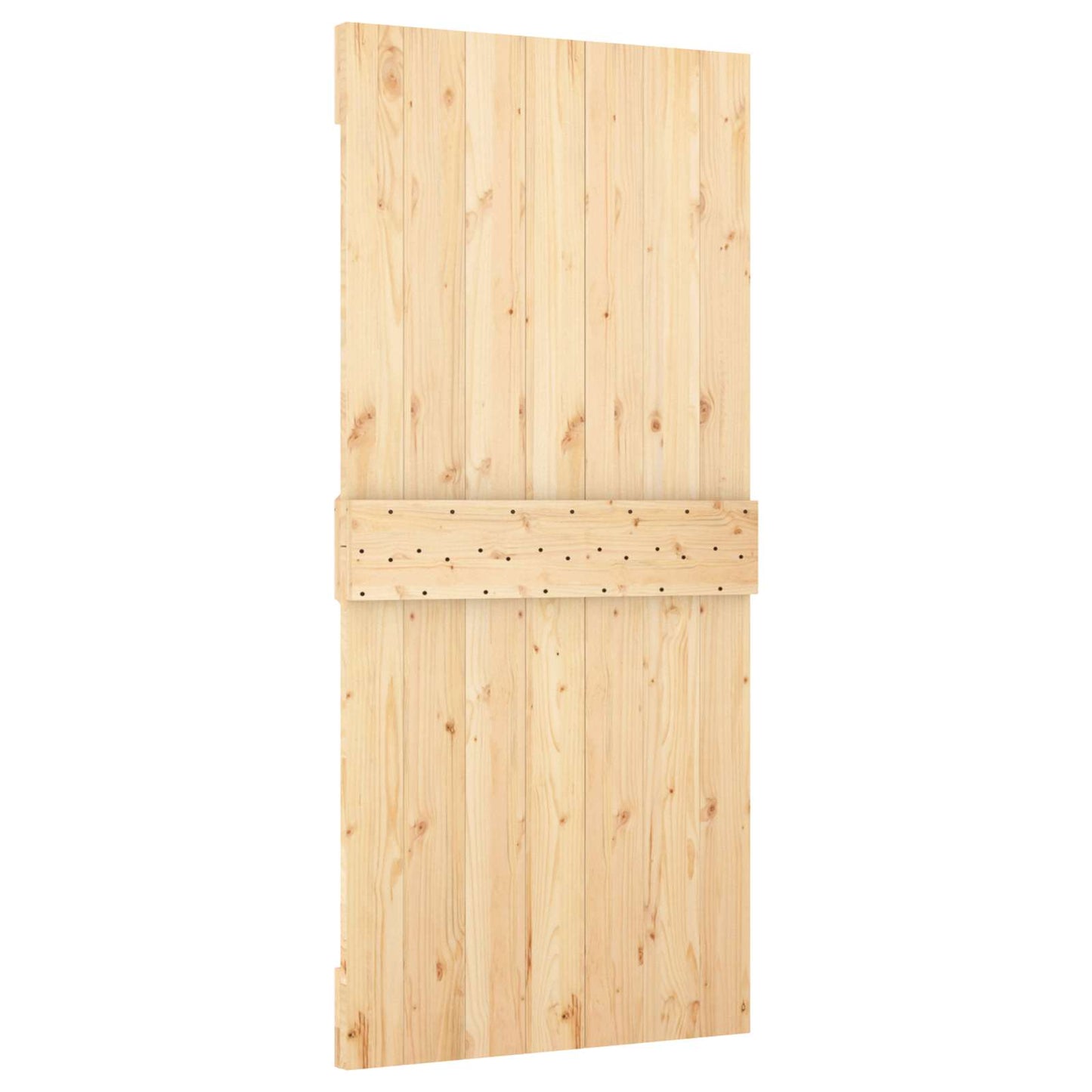 Csúszó ajtó Természetes és Fekete 95 x 210 cm Szilárd Fenyőfa