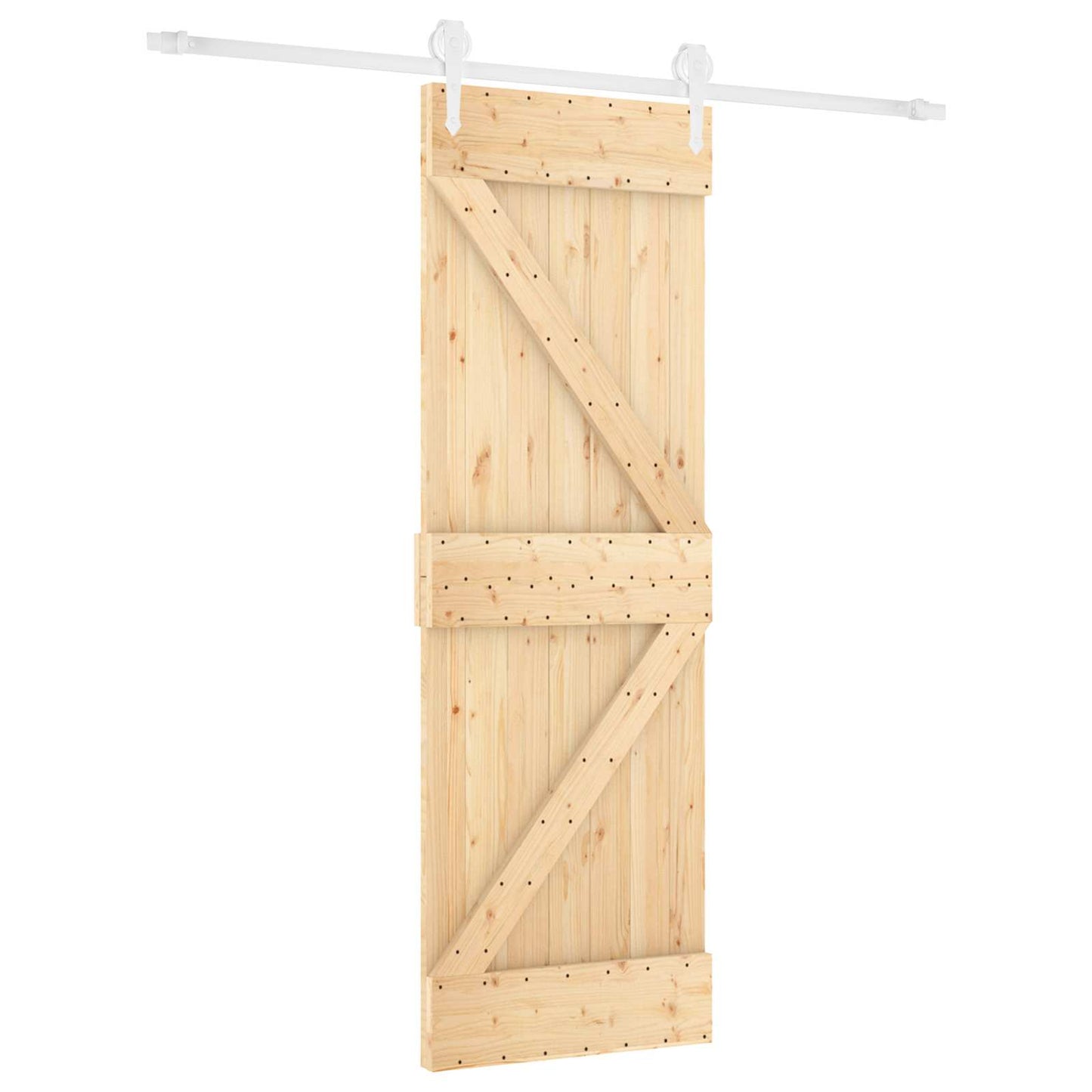 Csúszó ajtó Természetes és Fehér 70 x 210 cm Szilárd Fenyőfa