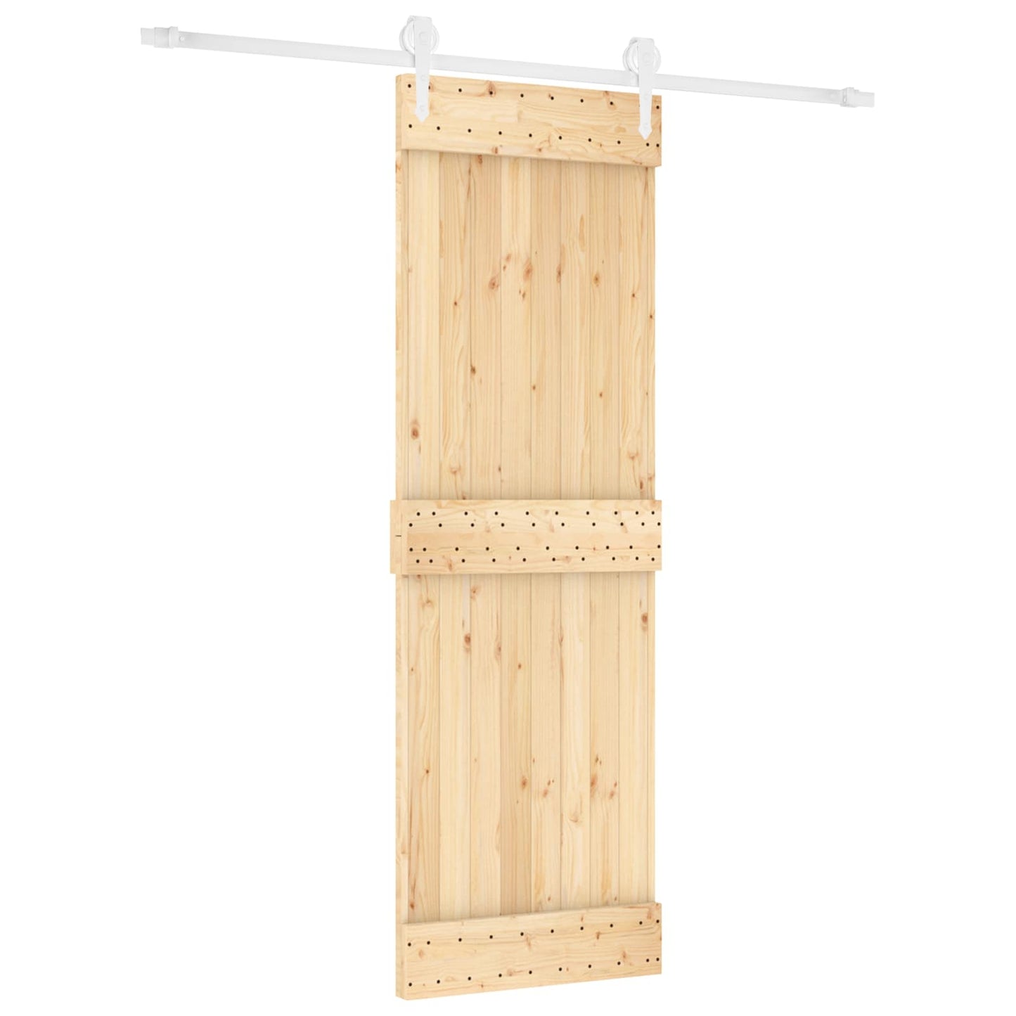 Csúszó ajtó Természetes és Fehér 70 x 210 cm Szilárd Fenyőfa