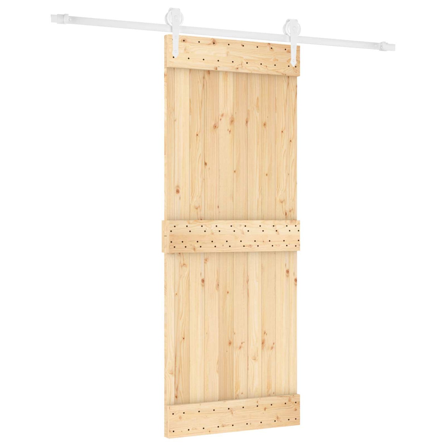 Csúszó ajtó Természetes és Fehér 80 x 210 cm Szilárd Fenyőfa