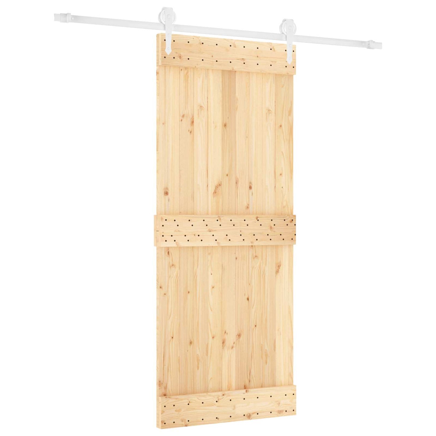 Csúszó ajtó Természetes és Fehér 85 x 210 cm Szilárd Fenyőfa
