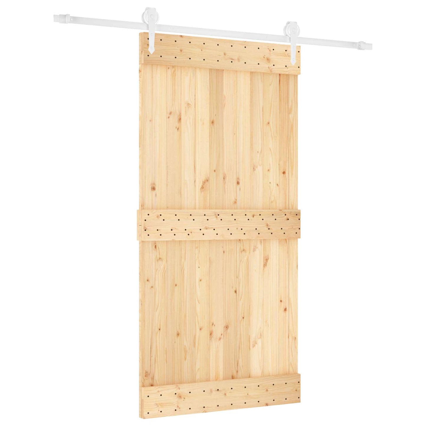 Csúszó ajtó Természetes és Fehér 100 x 210 cm Szilárd Fenyőfa