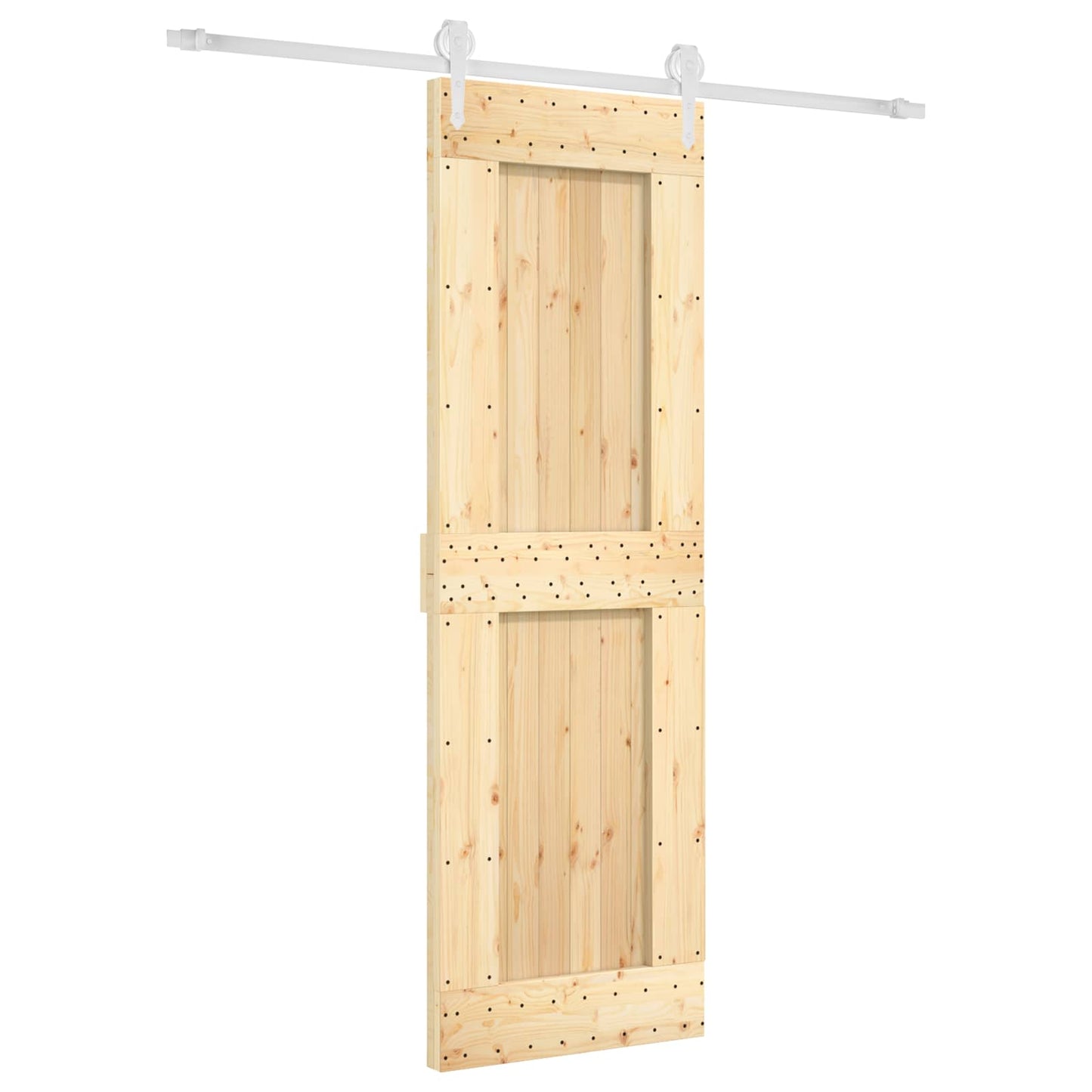 Csúszó ajtó Természetes és Fehér 70 x 210 cm Szilárd Fenyőfa