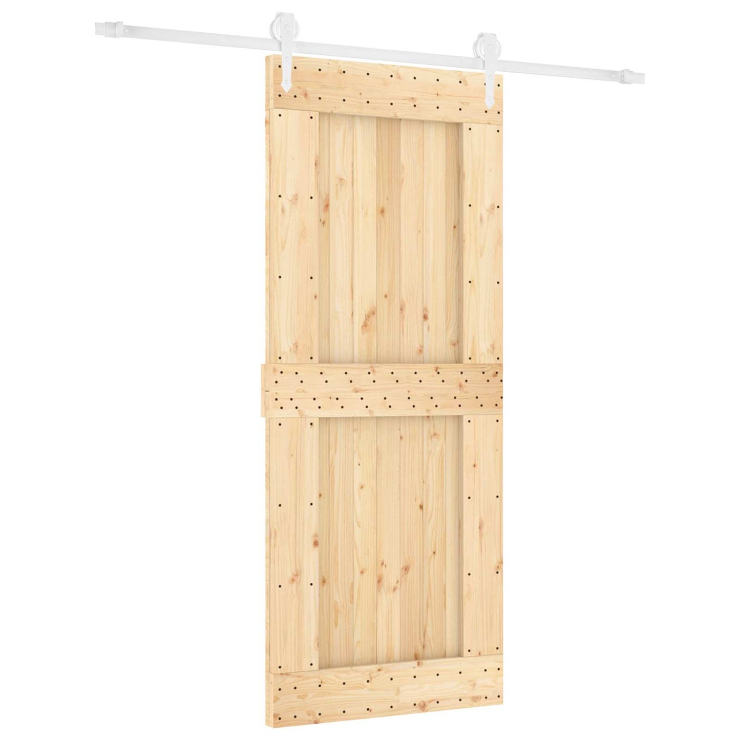 Csúszó ajtó Természetes és Fehér 85 x 210 cm Szilárd Fenyőfa