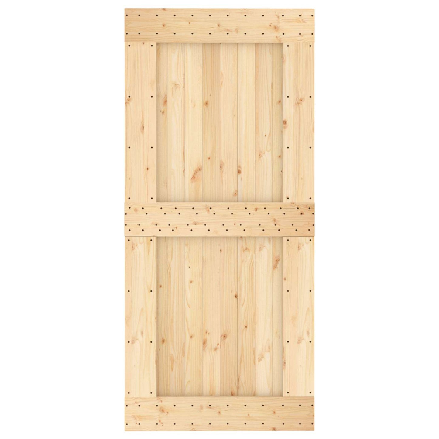 Csúszó ajtó Természetes és Fehér 95 x 210 cm Szilárd Fenyőfa