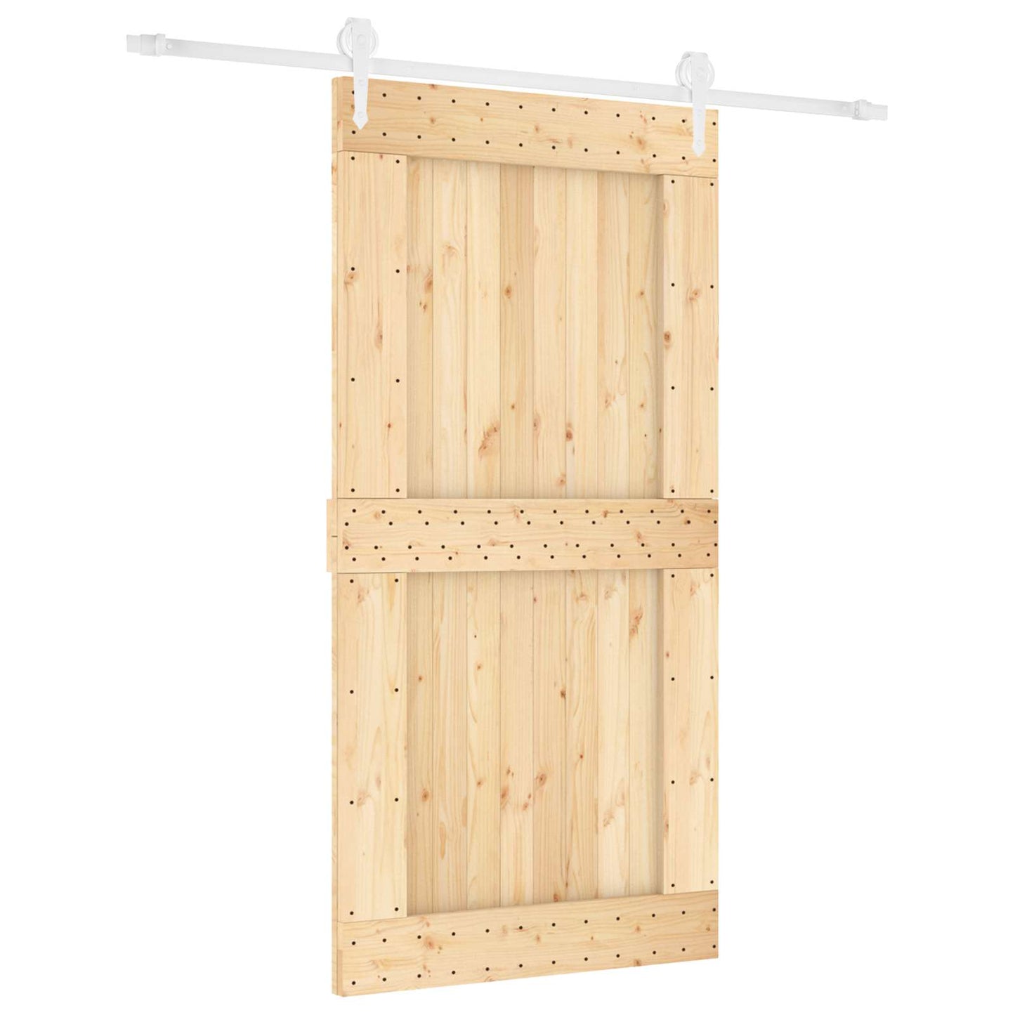 Csúszó ajtó Természetes és Fehér 100 x 210 cm Szilárd Fenyőfa