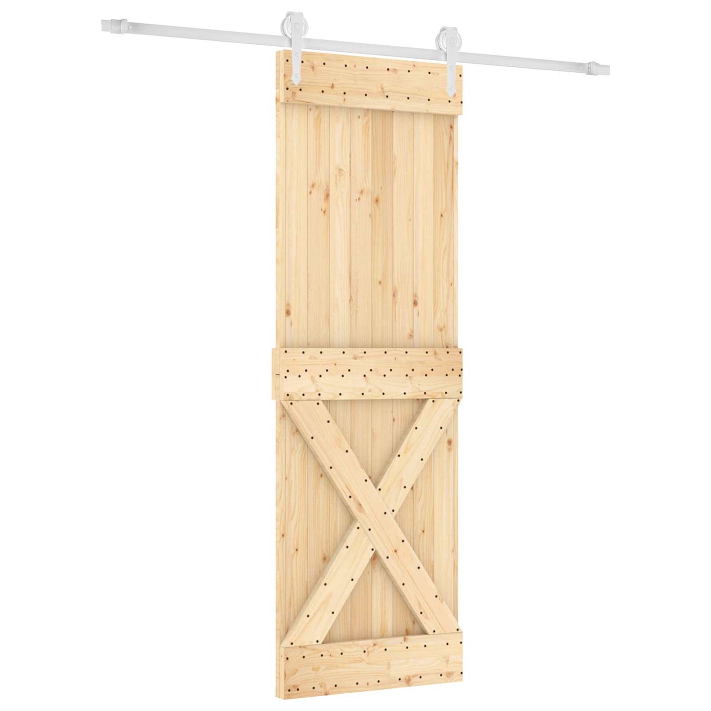 Csúszó ajtó Természetes és Fehér 70 x 210 cm Szilárd Fenyőfa