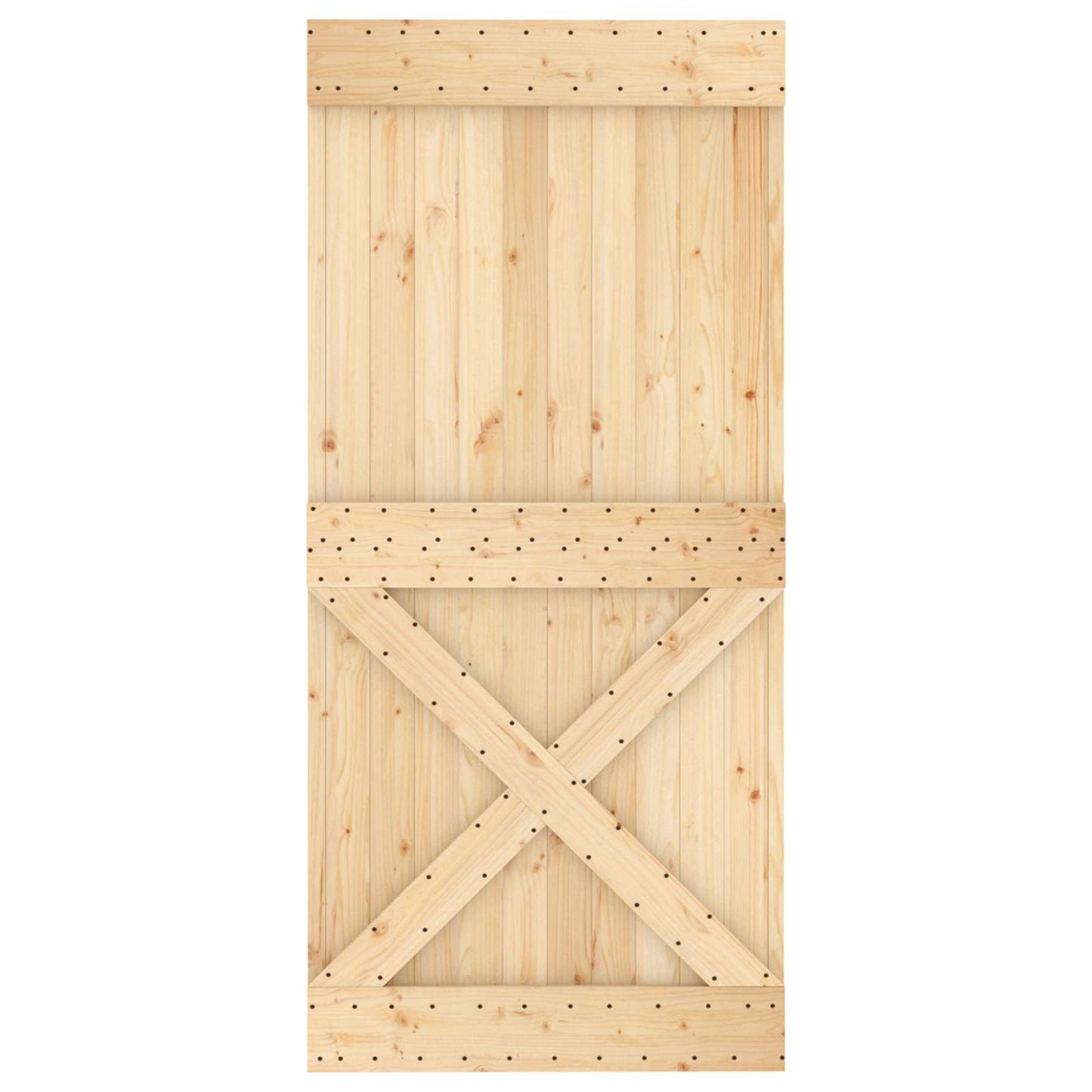 Csúszó ajtó Természetes és Fehér 95 x 210 cm Szilárd Fenyőfa