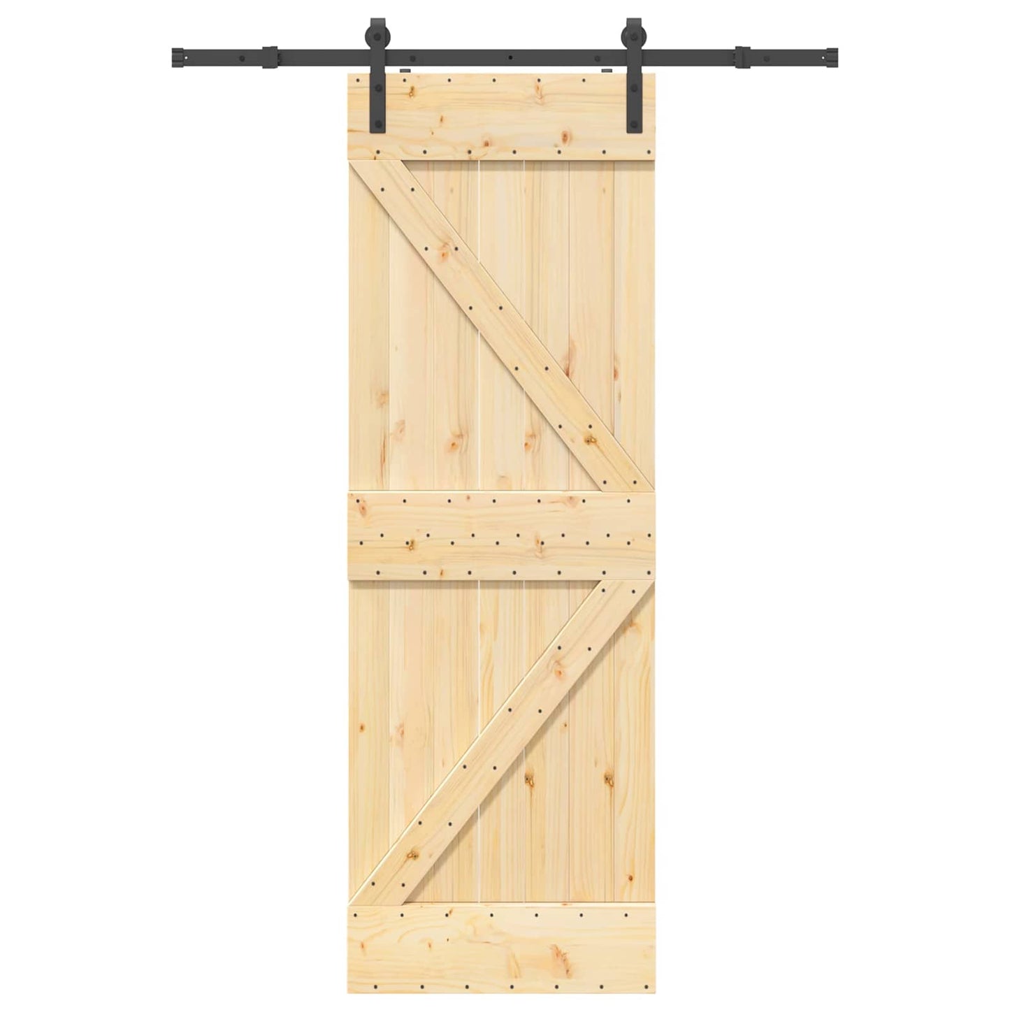 Csúszó ajtó NARVIK Természetes és Fekete 70 x 210 cm (152,5 cm)