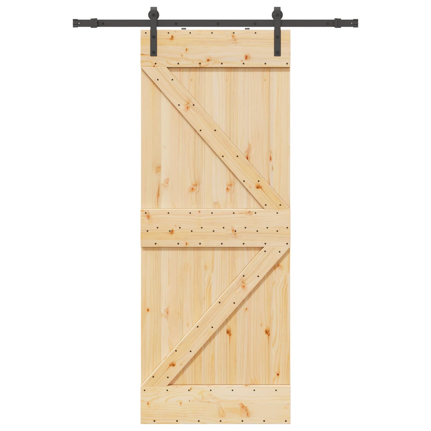 Csúszó ajtó NARVIK Természetes és Fekete 80 x 210 cm (152,5 cm)