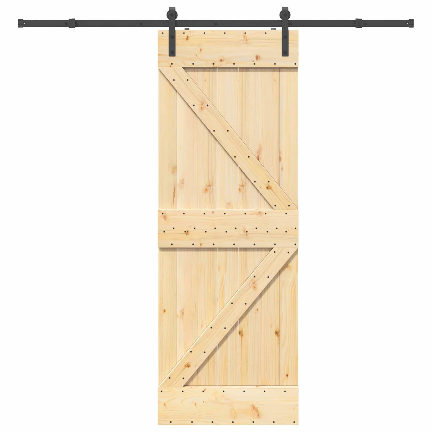 Csúszó ajtó NARVIK Természetes és Fekete 70 x 210 cm (213,5 cm)