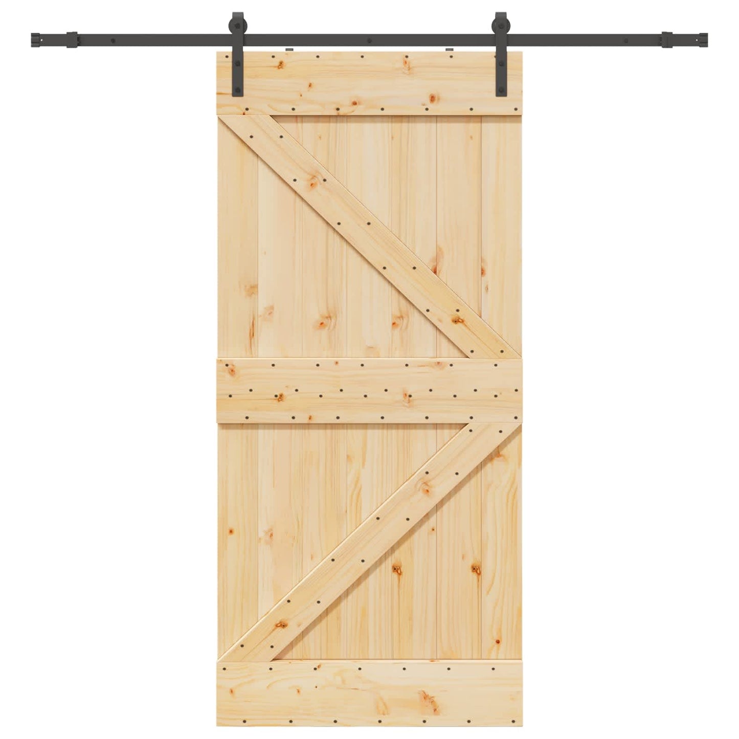 Csúszó ajtó NARVIK Természetes és Fekete 90 x 210 cm (213,5 cm)