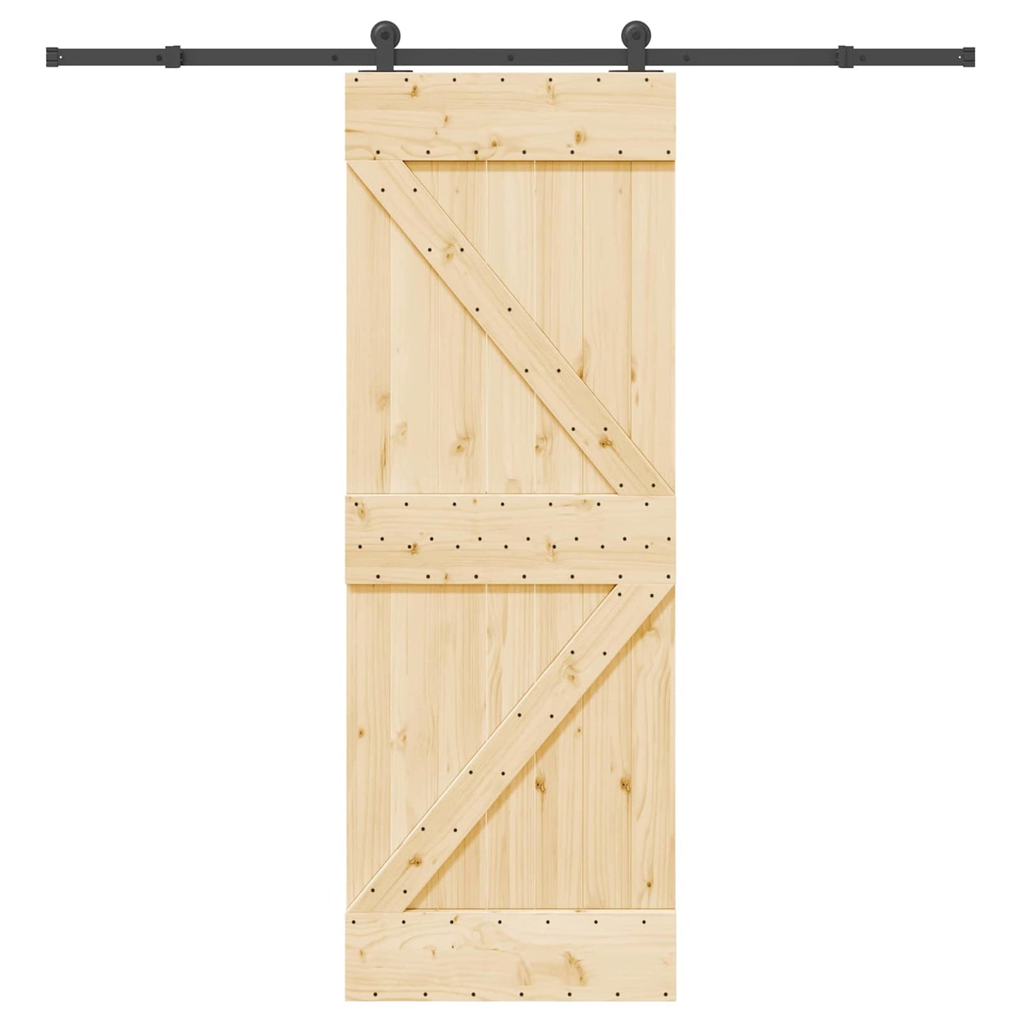 Csúszó ajtó NARVIK Természetes és Fekete 70 x 210 cm (213,5 cm)