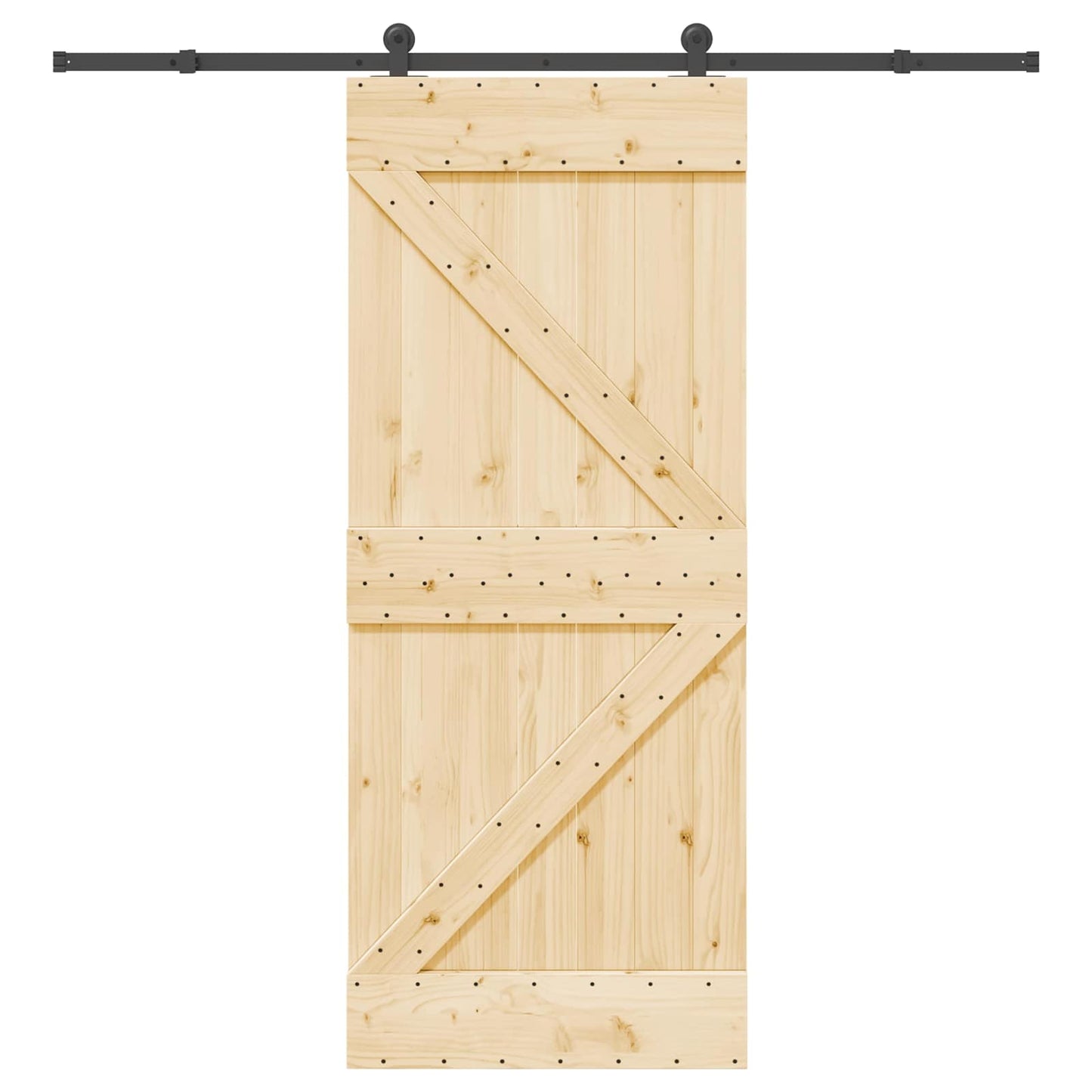 Csúszó ajtó NARVIK Természetes és Fekete 85 x 210 cm (213,5 cm)