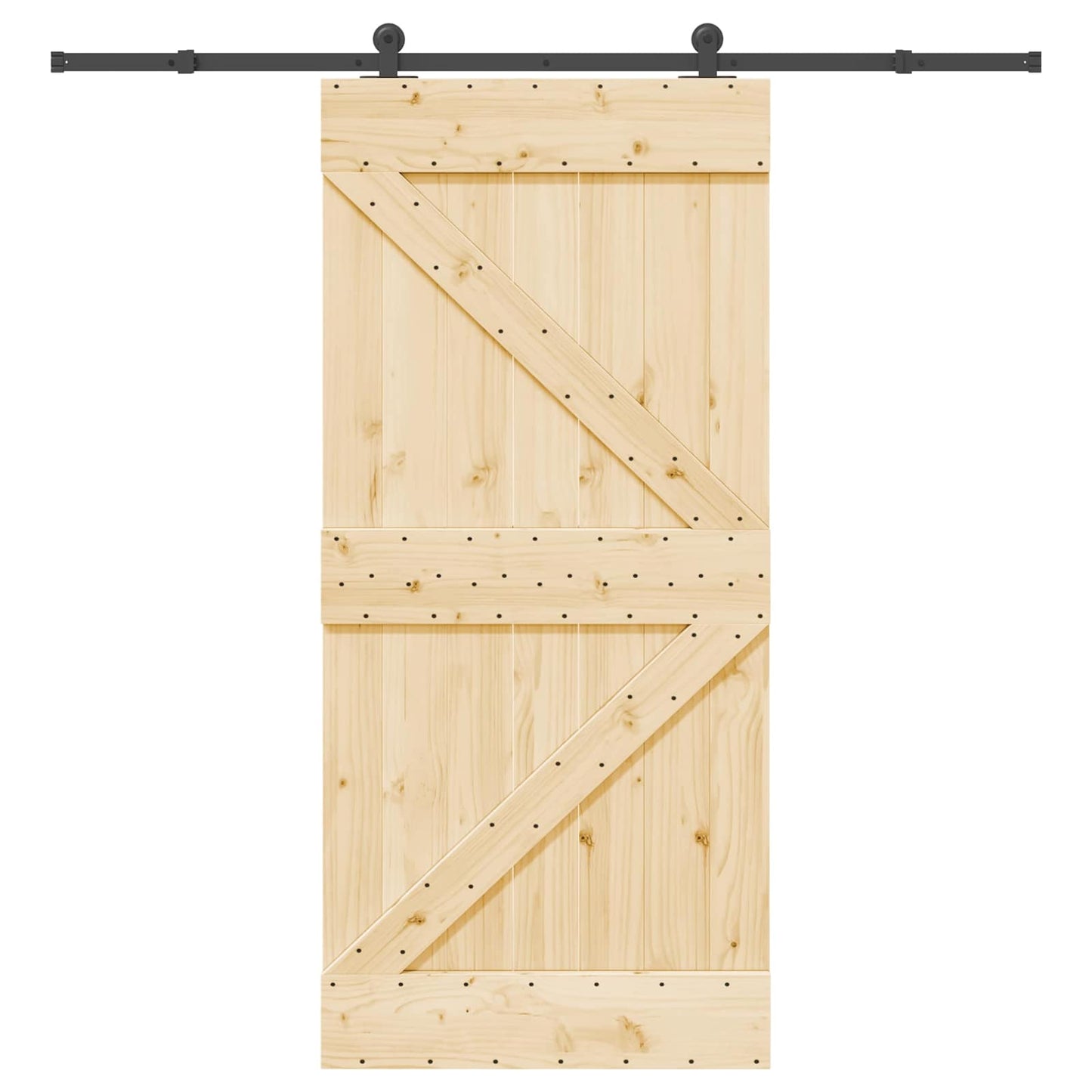 Csúszó ajtó NARVIK Természetes és Fekete 95 x 210 cm (213,5 cm)
