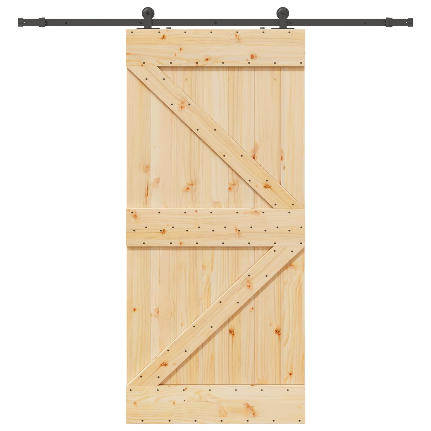 Csúszó ajtó NARVIK Természetes és Fekete 90 x 210 cm (213,5 cm)