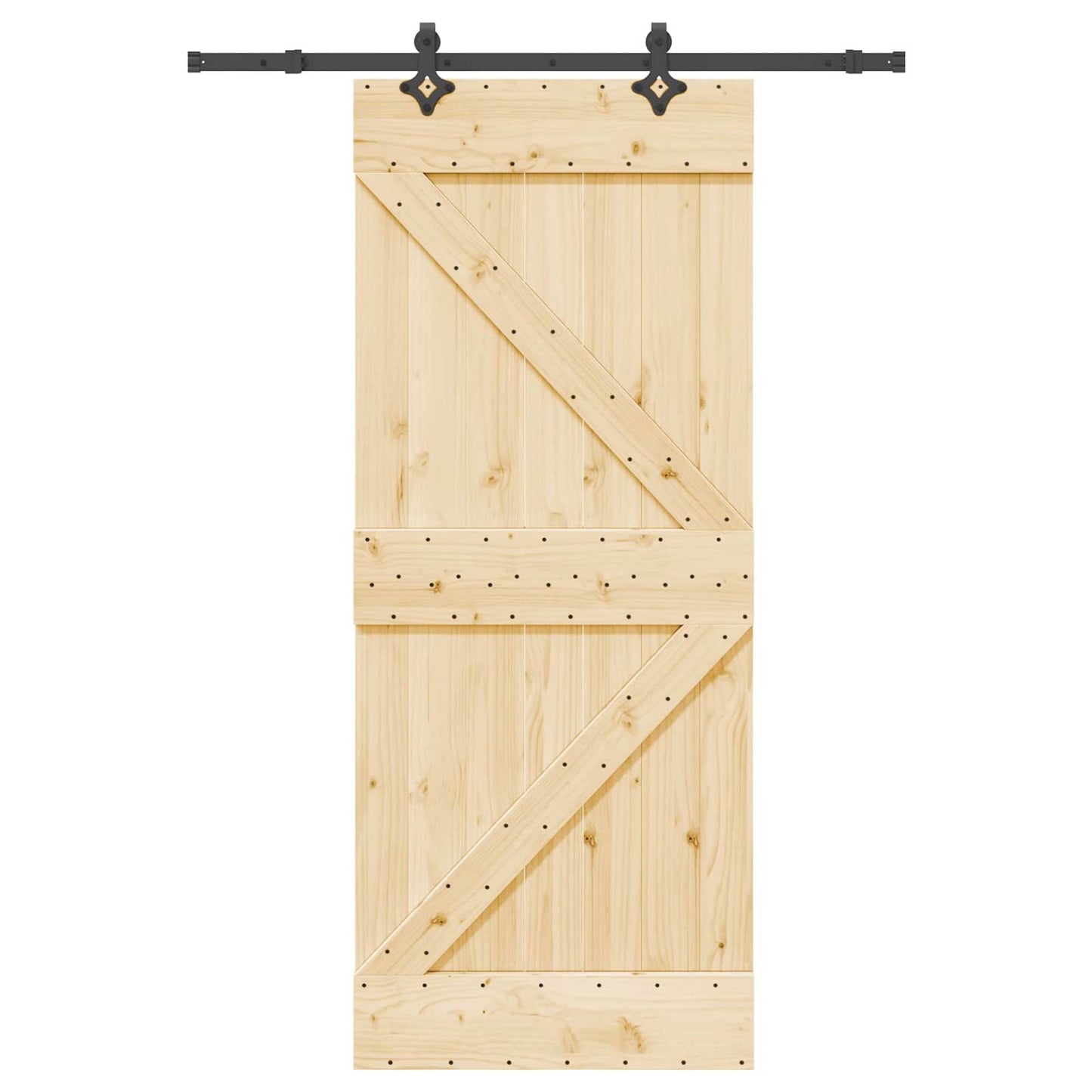 Csúszó ajtó NARVIK Természetes és Fekete 85 x 210 cm (152,5 cm)