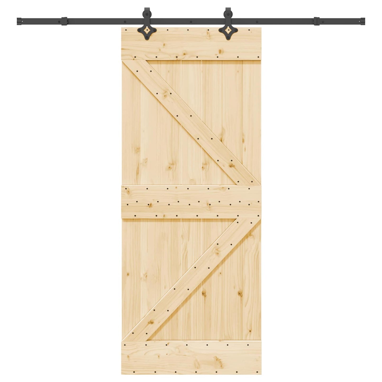 Csúszó ajtó NARVIK Természetes és Fekete 85 x 210 cm (213,5 cm)