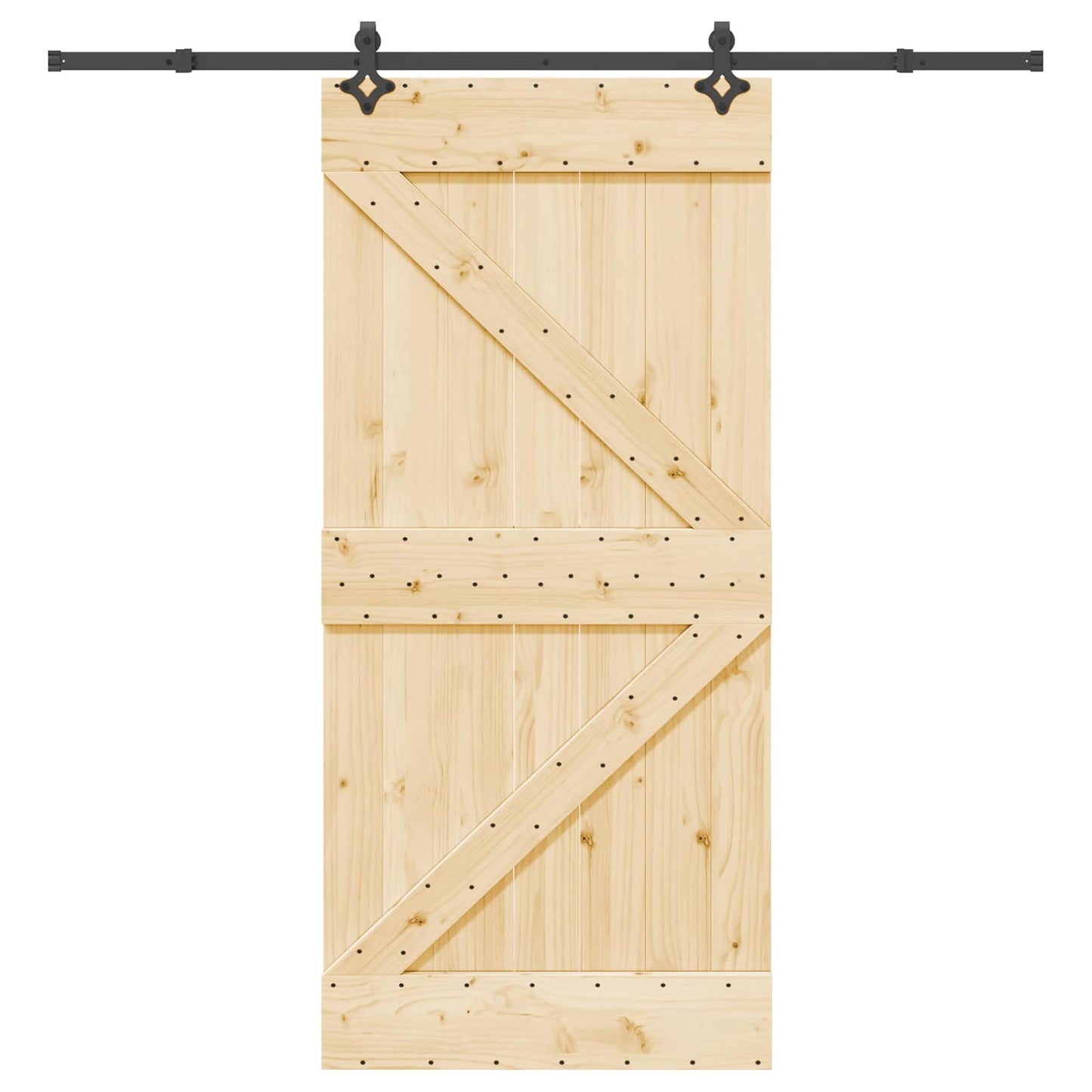 Csúszó ajtó NARVIK Természetes és Fekete 95 x 210 cm (213,5 cm)