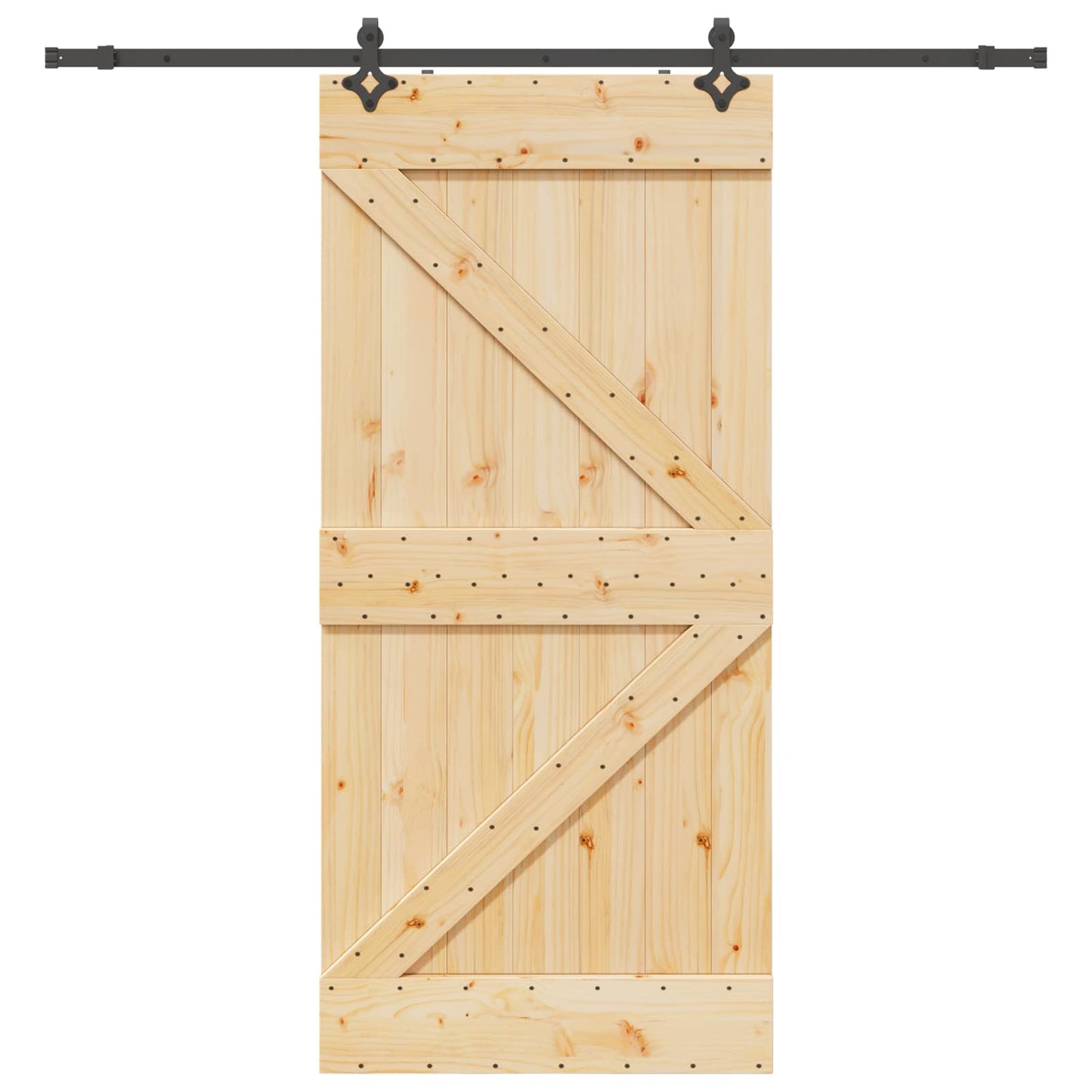 Csúszó ajtó NARVIK Természetes és Fekete 80 x 210 cm (213,5 cm)