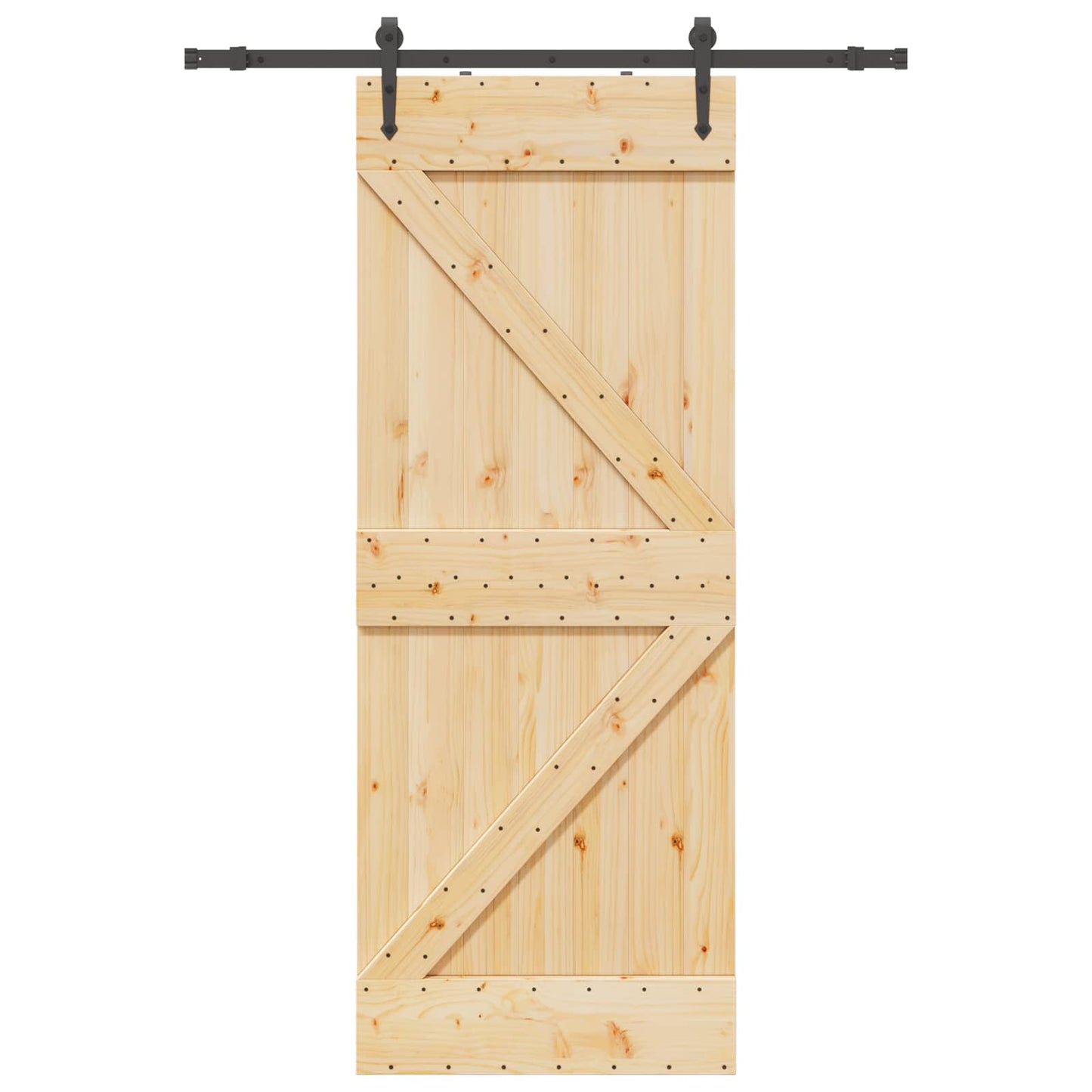Csúszó ajtó NARVIK Természetes és Fekete 80 x 210 cm (152,5 cm)