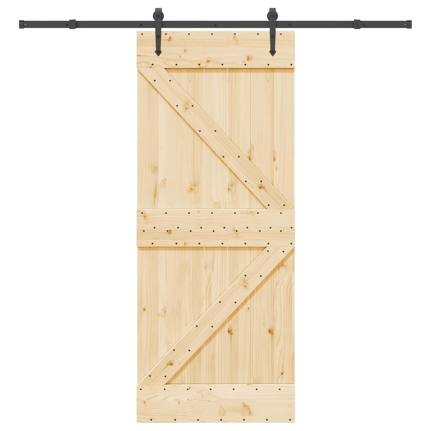Csúszó ajtó NARVIK Természetes és Fekete 85 x 210 cm (213,5 cm)