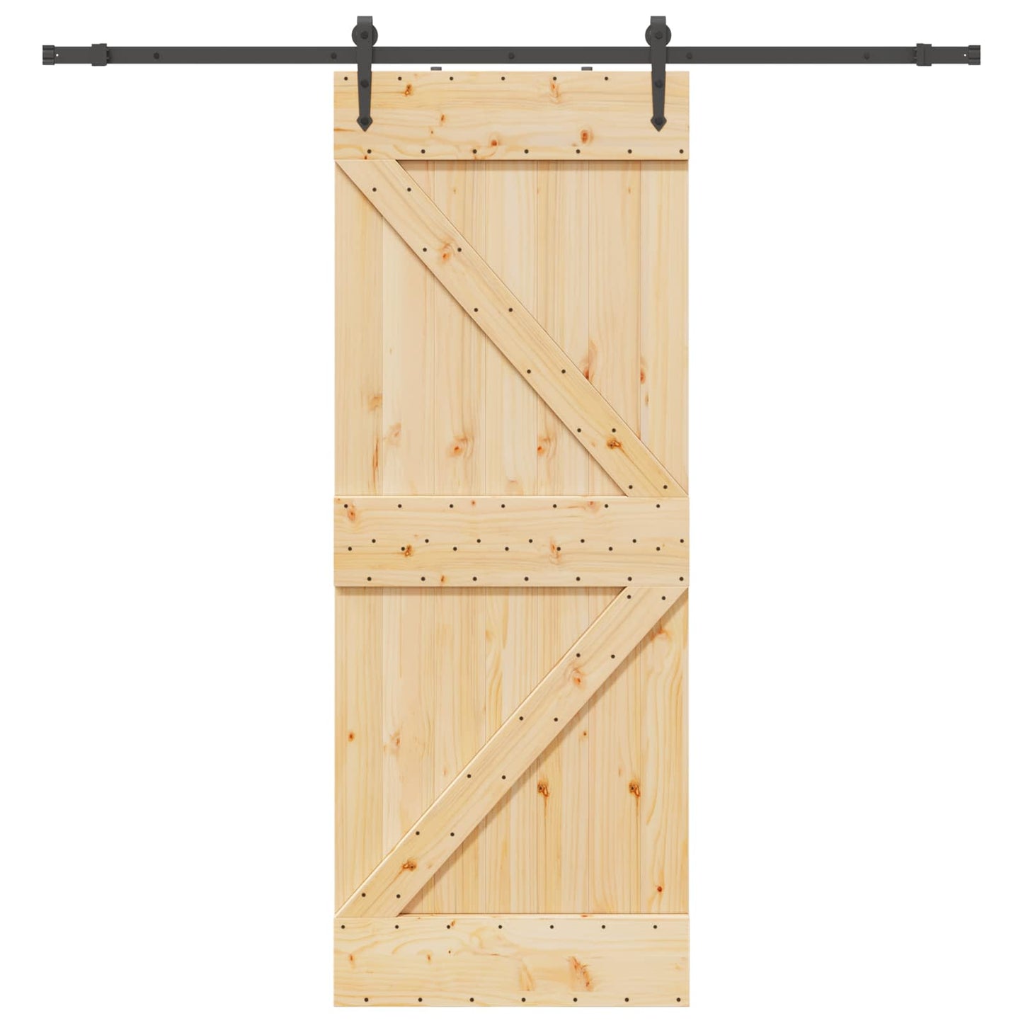 Csúszó ajtó NARVIK Természetes és Fekete 80 x 210 cm (213,5 cm)