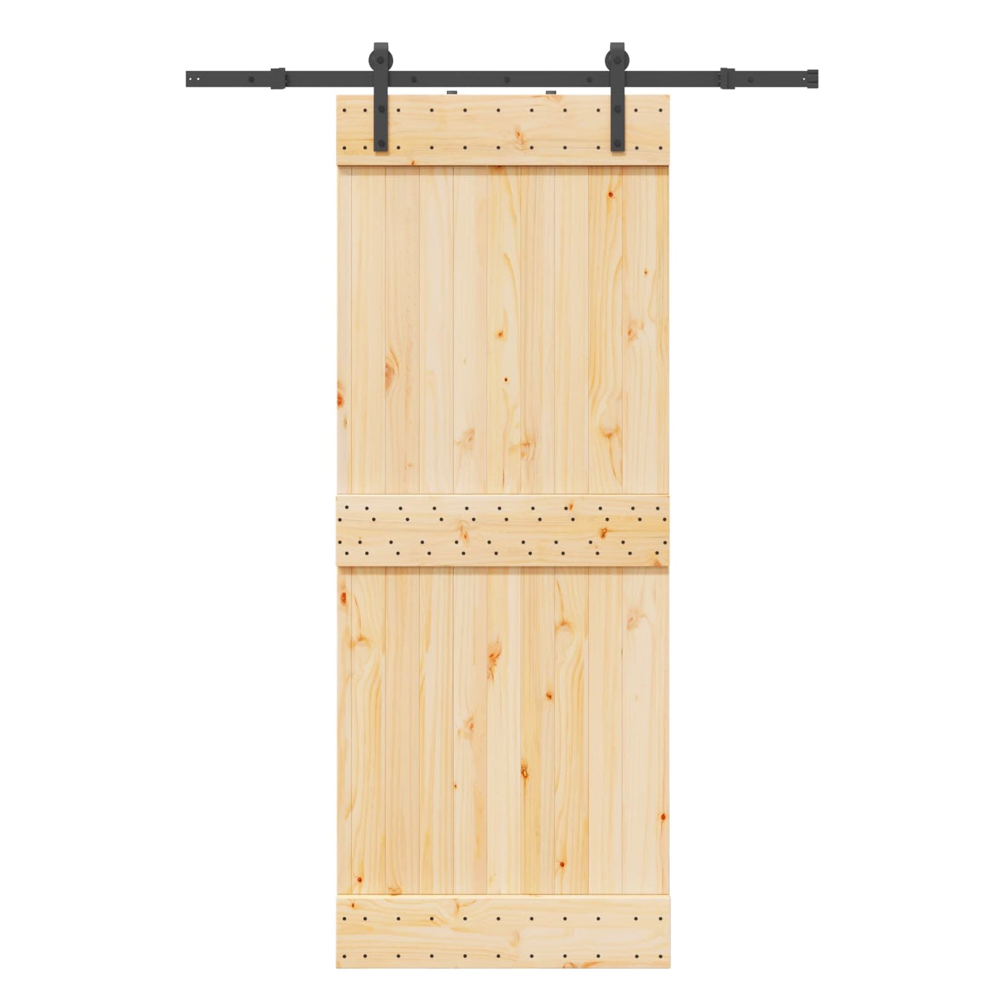Csúszó ajtó NARVIK Természetes és Fekete 80 x 210 cm (152,5 cm)