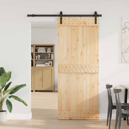 Csúszó ajtó NARVIK Természetes és Fekete 85 x 210 cm (152,5 cm)