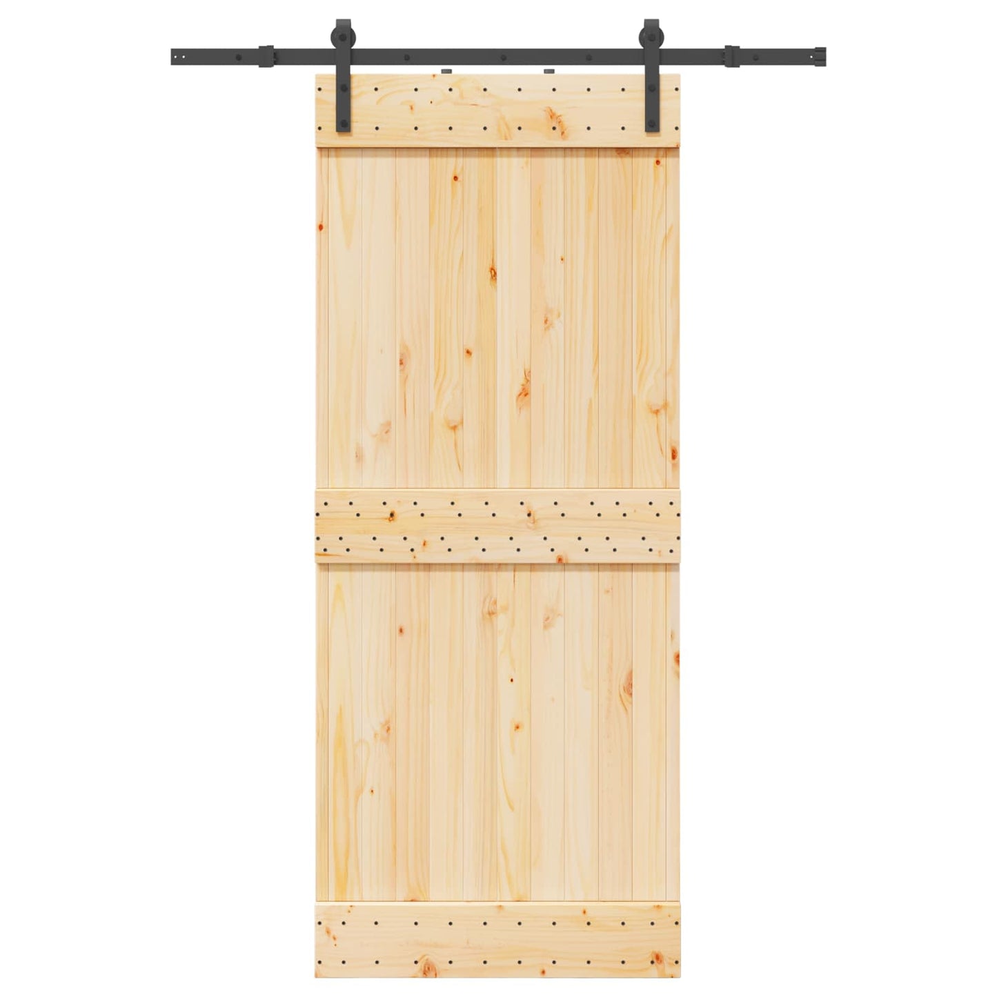 Csúszó ajtó NARVIK Természetes és Fekete 85 x 210 cm (152,5 cm)