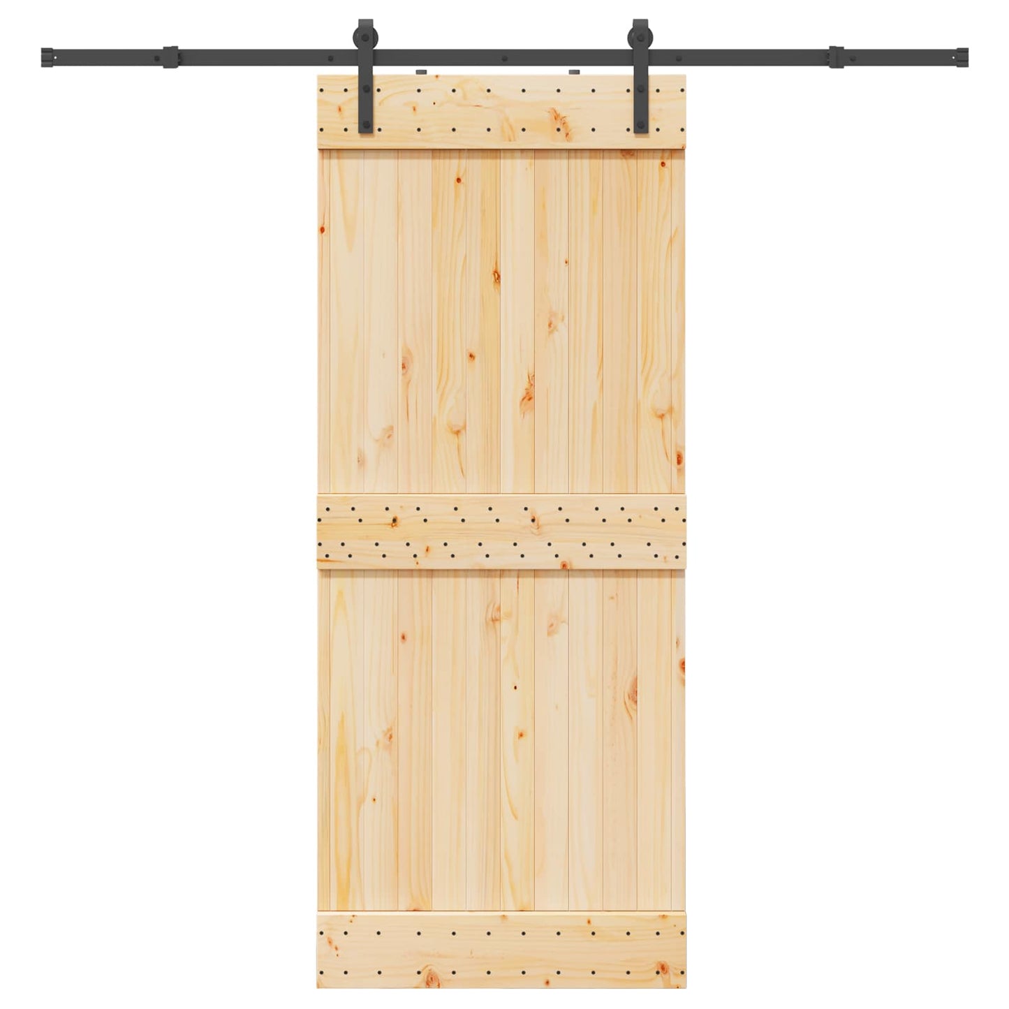 Csúszó ajtó NARVIK Természetes és Fekete 85 x 210 cm (213,5 cm)