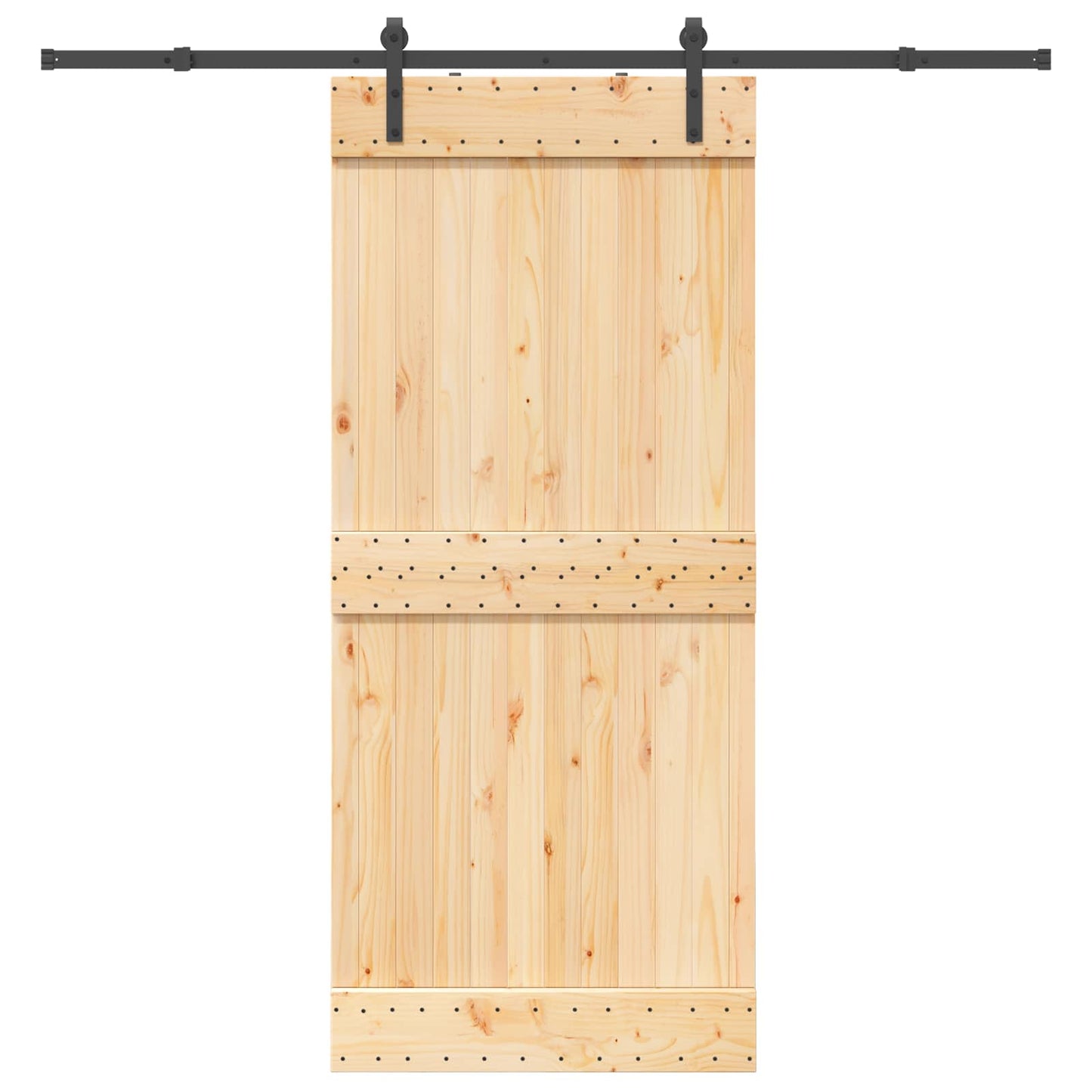 Csúszó ajtó NARVIK Természetes és Fekete 90 x 210 cm (213,5 cm)