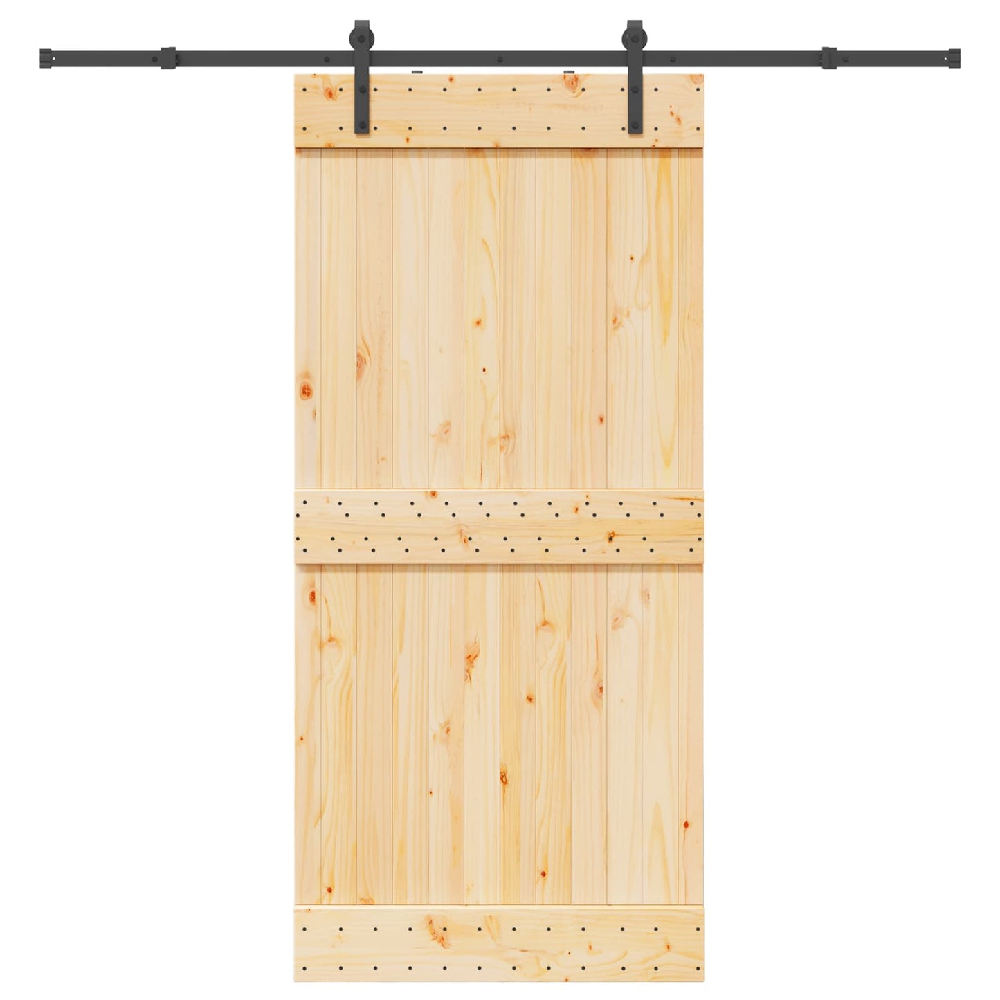 Csúszó ajtó NARVIK Természetes és Fekete 95 x 210 cm (213,5 cm)
