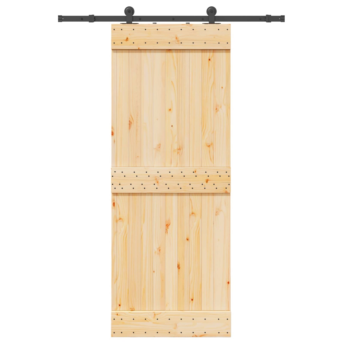 Csúszó ajtó NARVIK Természetes és Fekete 80 x 210 cm (152,5 cm)