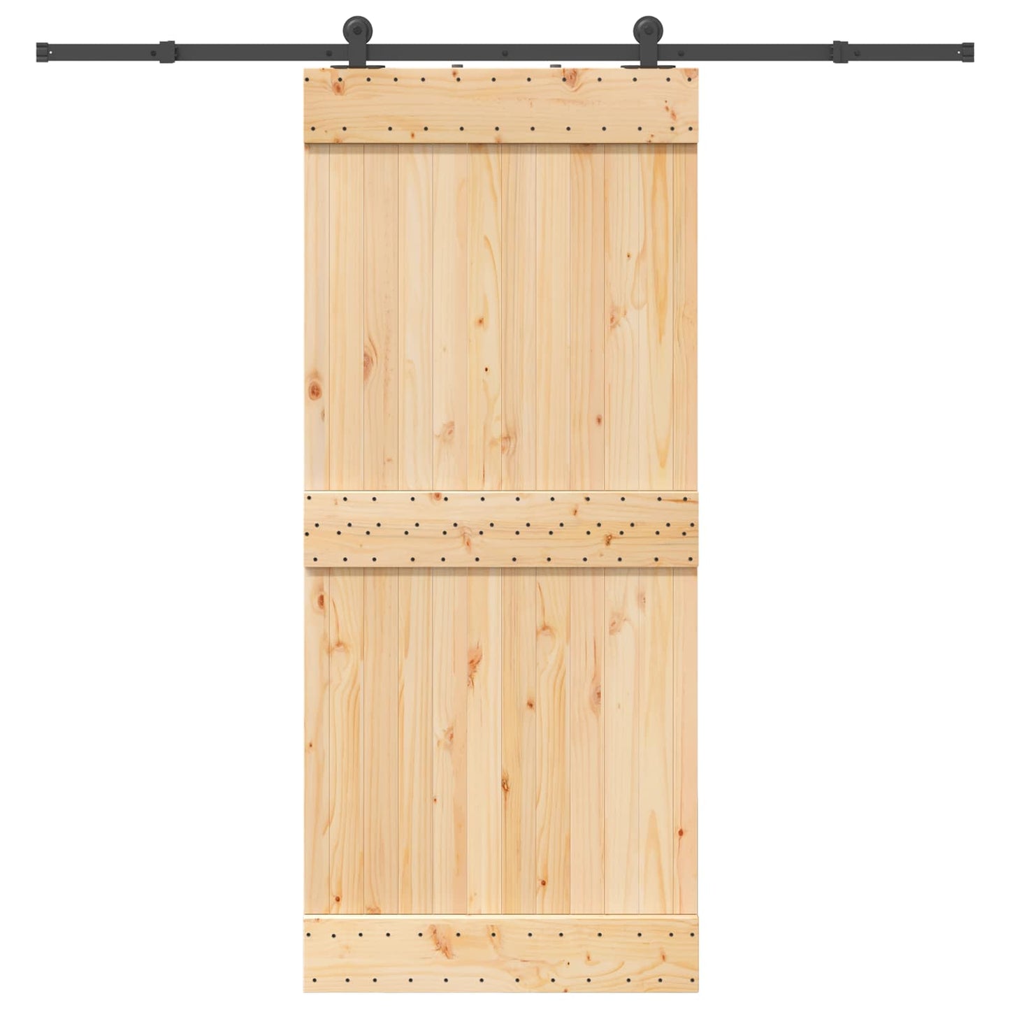 Csúszó ajtó NARVIK Természetes és Fekete 90 x 210 cm (213,5 cm)