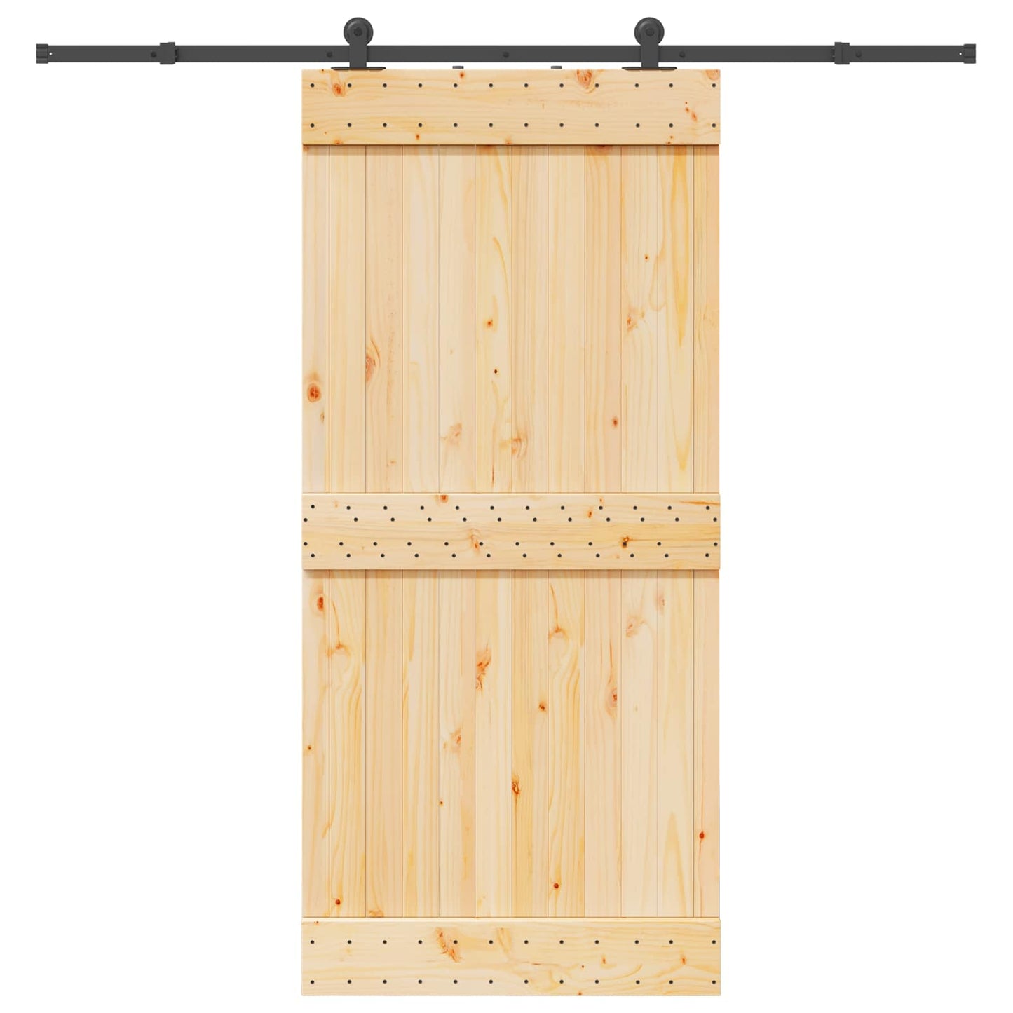 Csúszó ajtó NARVIK Természetes és Fekete 95 x 210 cm (213,5 cm)